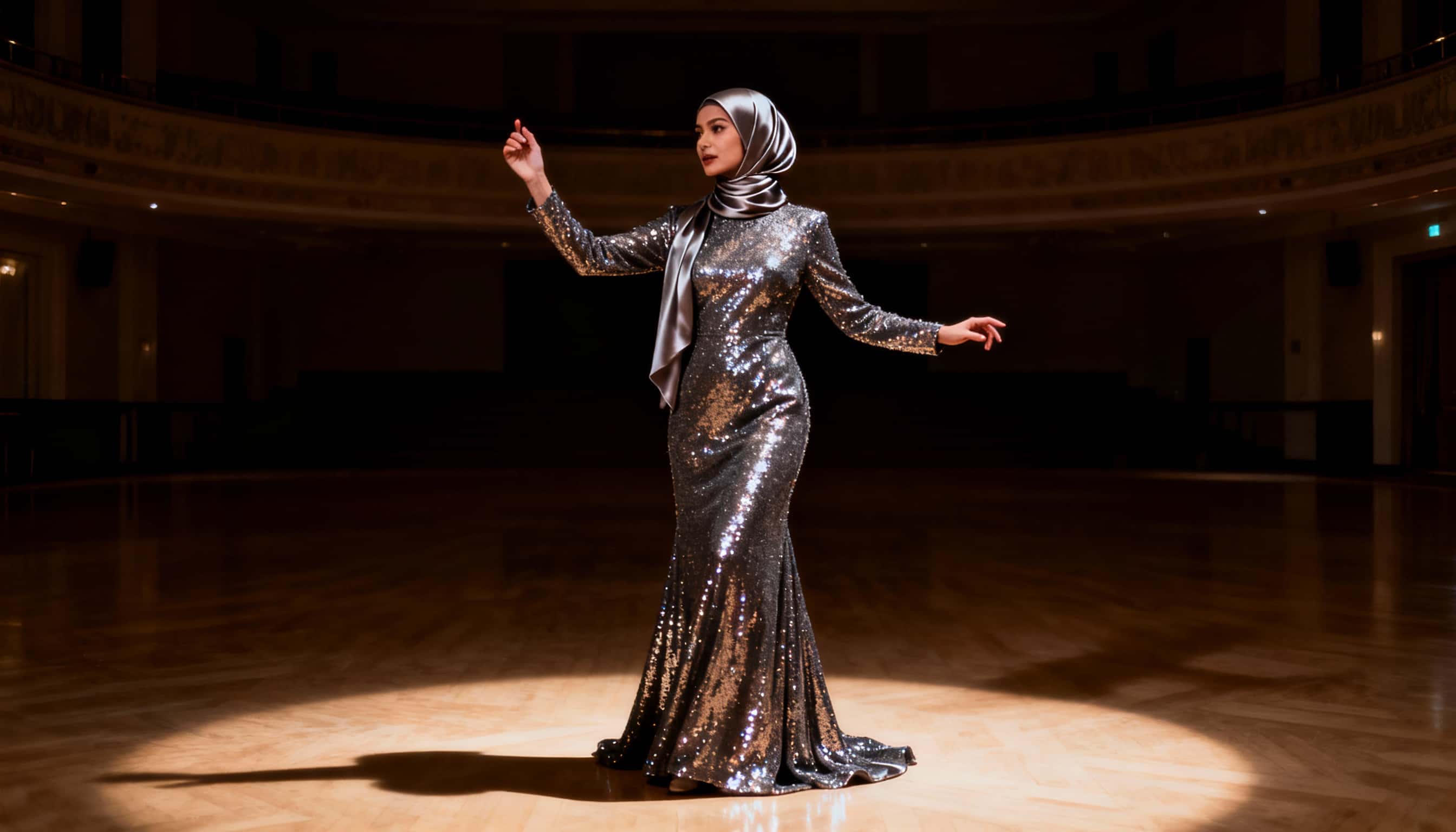 Şal Seçimine Göre Tesettür Abiye Kombinleri