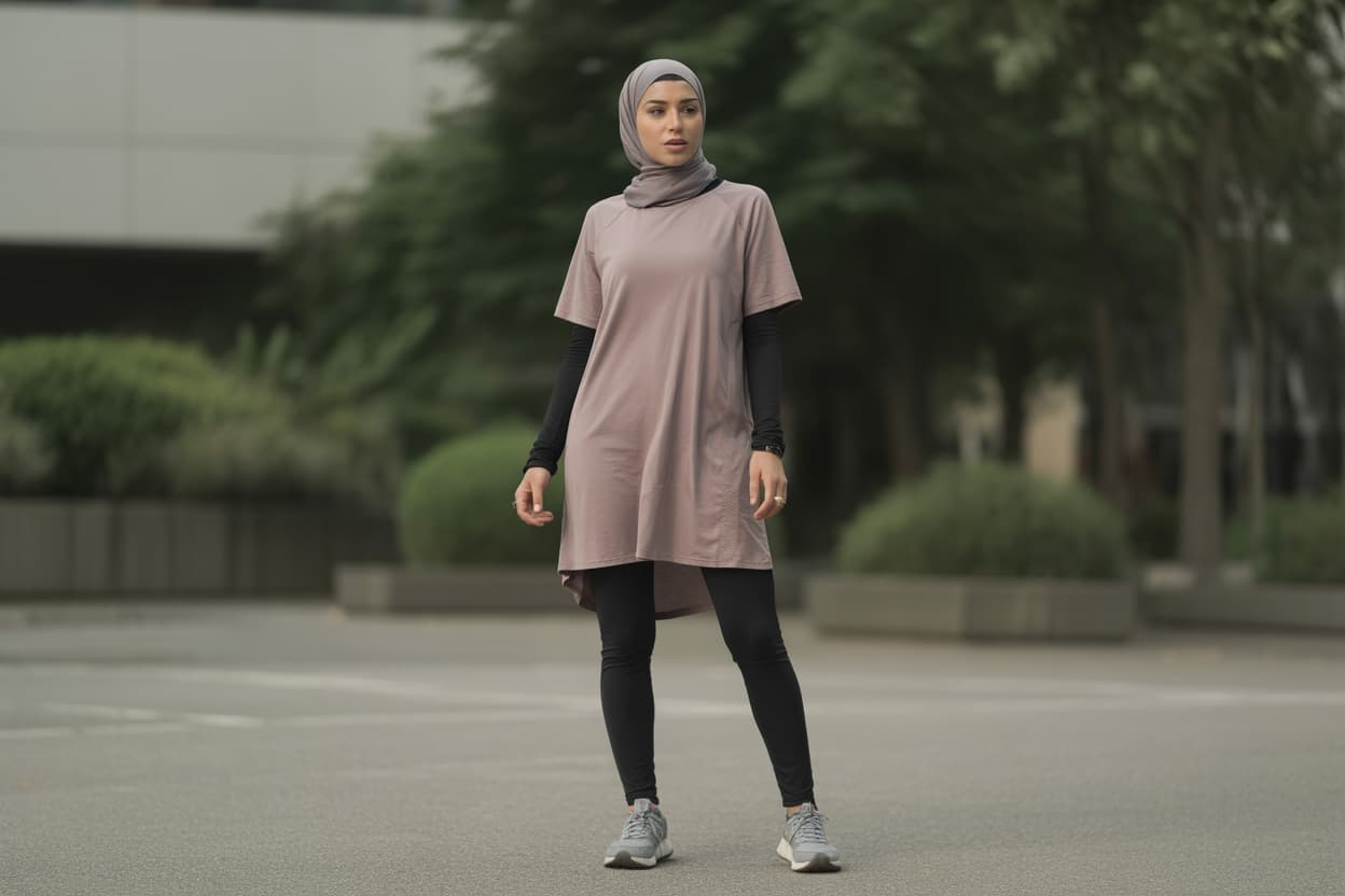 Sportif Enerjiyi Yansıtan Genç Tesettür Kombinleri