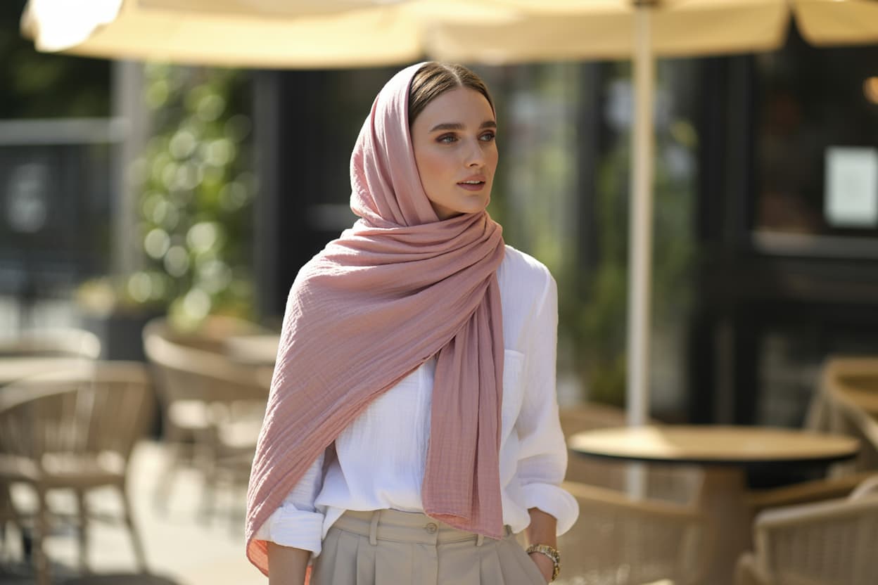 Keten Pamuk Şal ve Eşarp Kumaşı