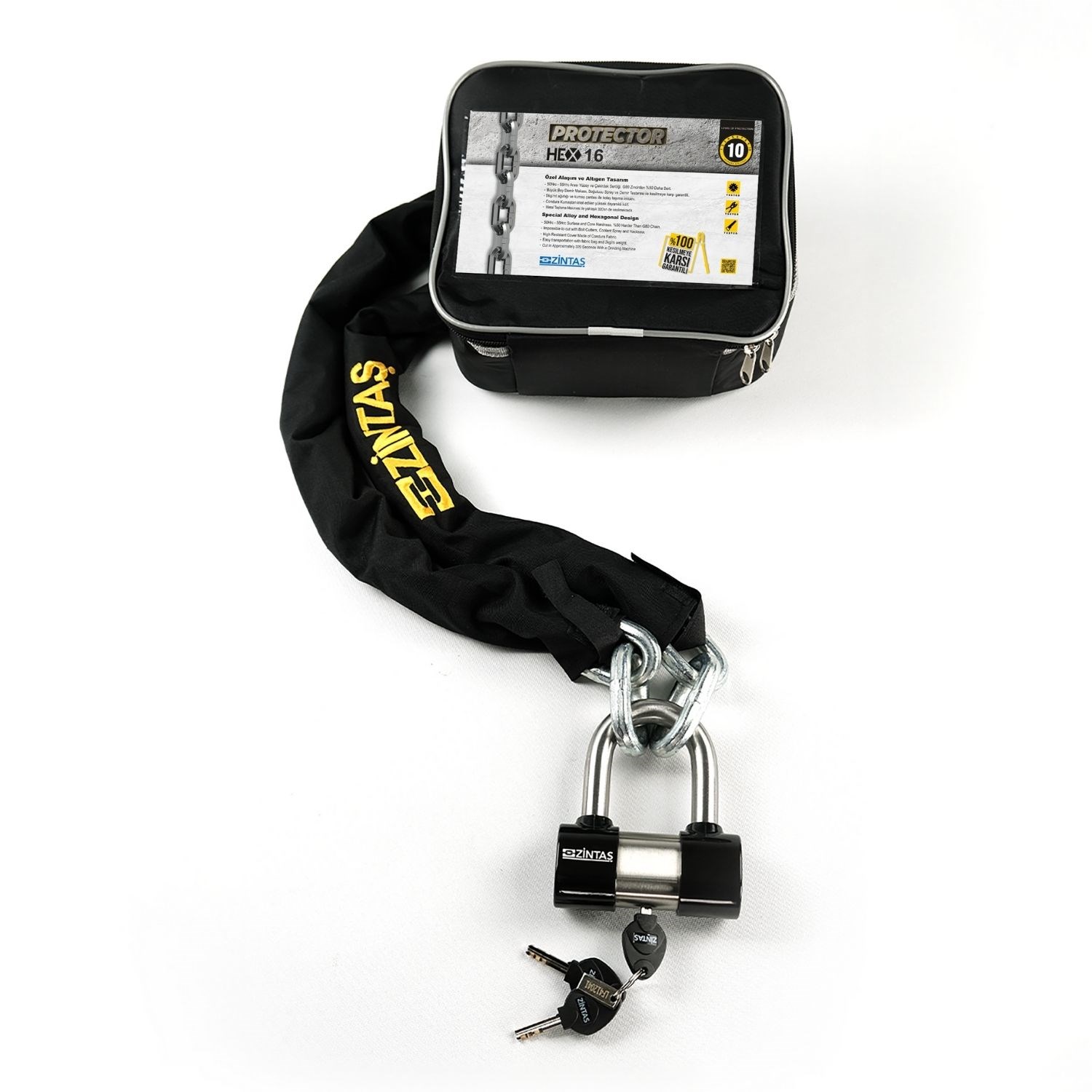 Zintaş Protector HEX16 Motosiklet Kesilmez Zincir Kilit 16mm 150cmmotosiklet kesilmez zincir, kesilmez zincir, kesilmeyen motor zinciri, kesilmeyen motosiklet zinciri, kesilmez zincir fiyatları, kesilmez zincir tavsiye, motosiklet kesilmez zincir kilit, zincir kilit, kesilmez zincir kilit, kesilmeyen motor zincir kilit,