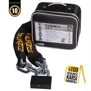 Zintaş Protector HEX16 Motosiklet Kesilmez Zincir 16mm Yale 92mm Asma KilitliKesilmez Motosiklet Zinciri