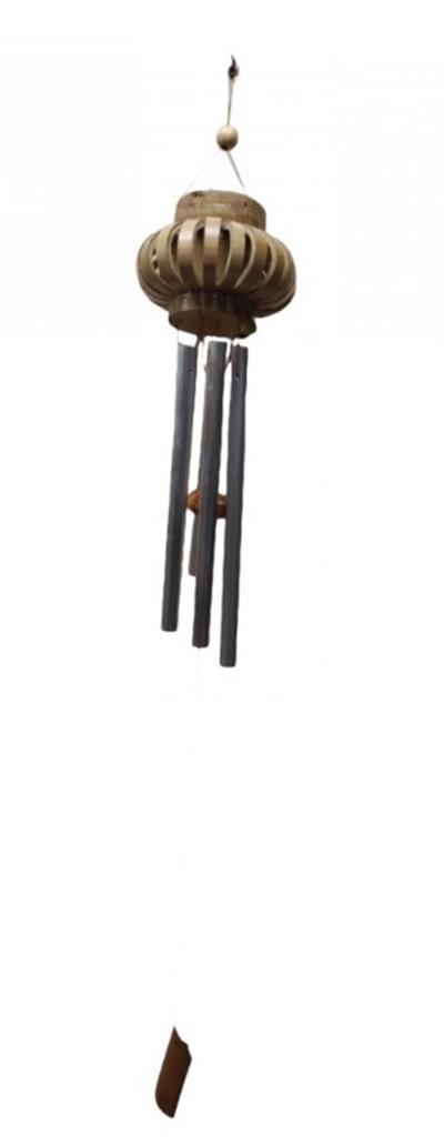 Deprem Çanı Üstü Bambu Metalli Rüzgar Çanı 50 cm