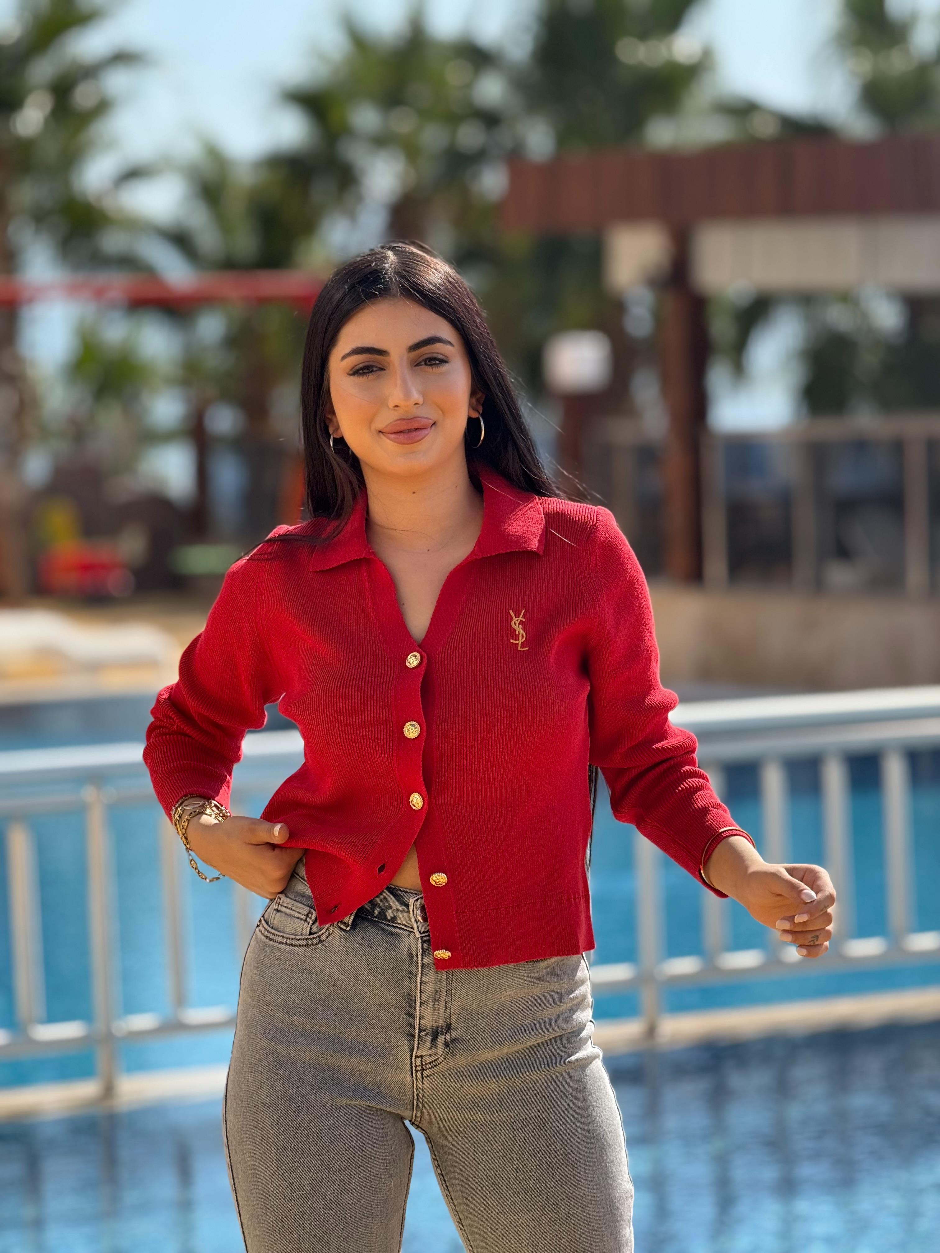 1. Kalite Ysl Kırmızı Hırka 