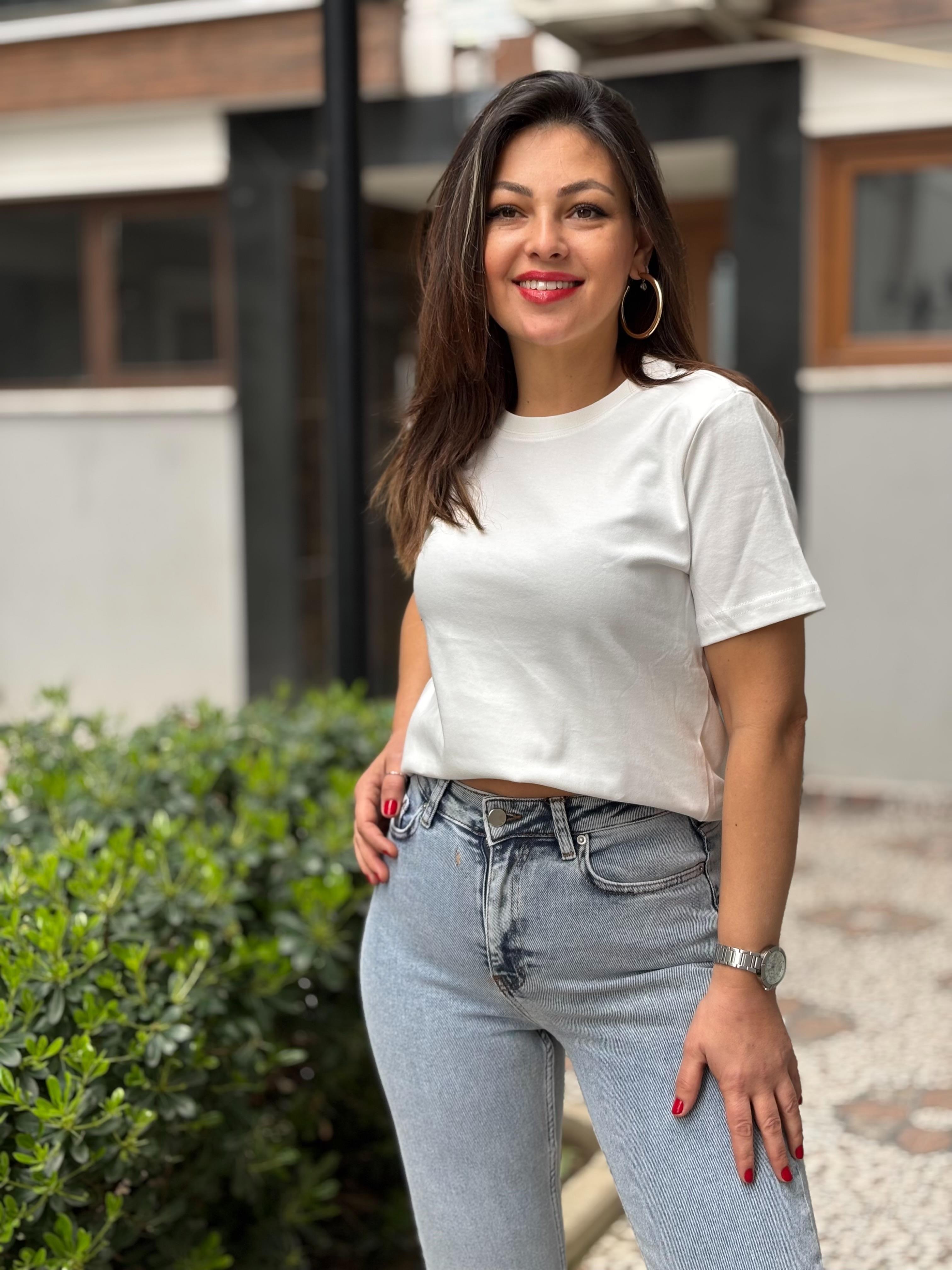 Beyaz Orj Marka Basic Tişört