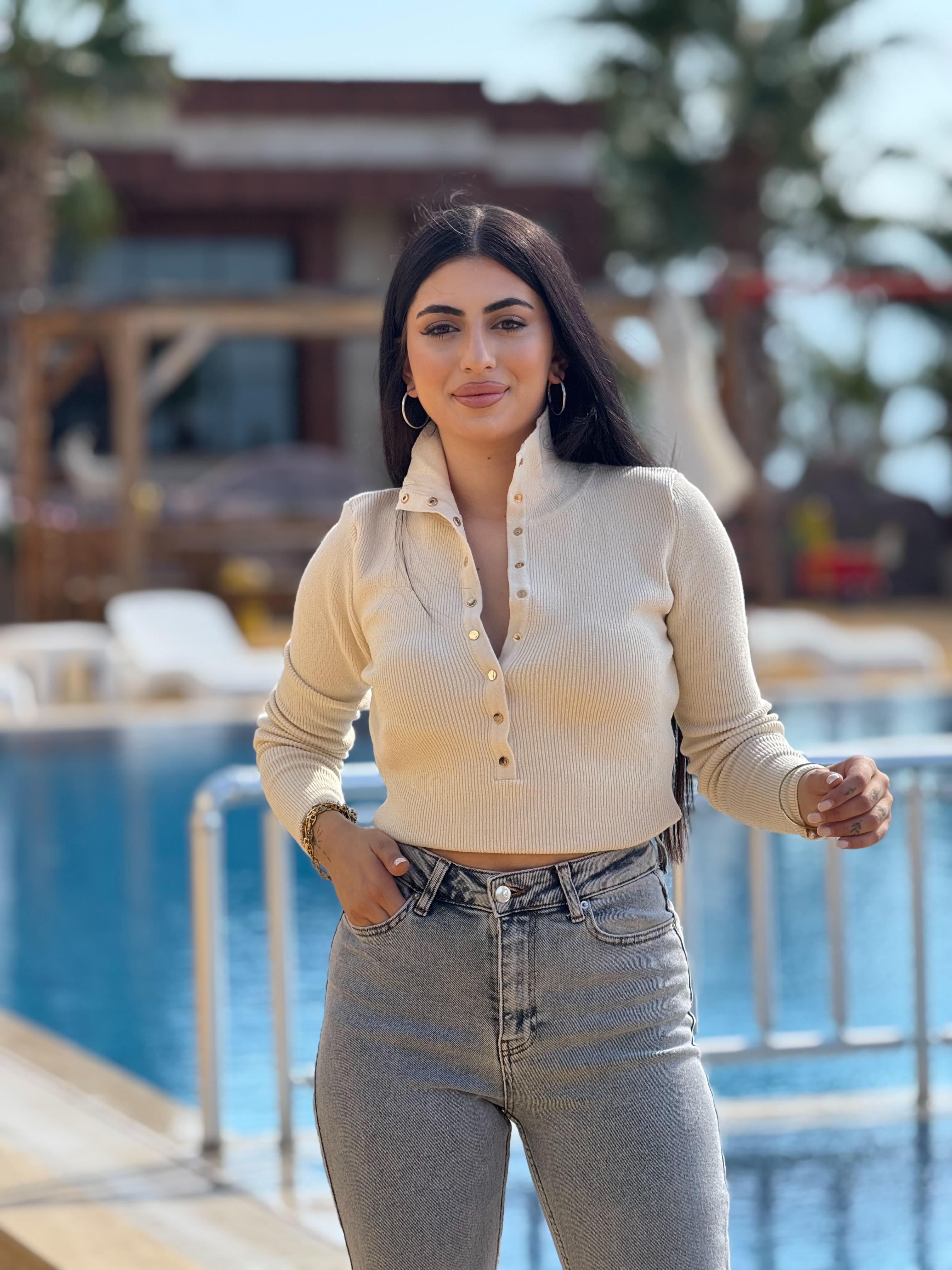 Dilvin Çıtçıtlı Triko Ekru 
