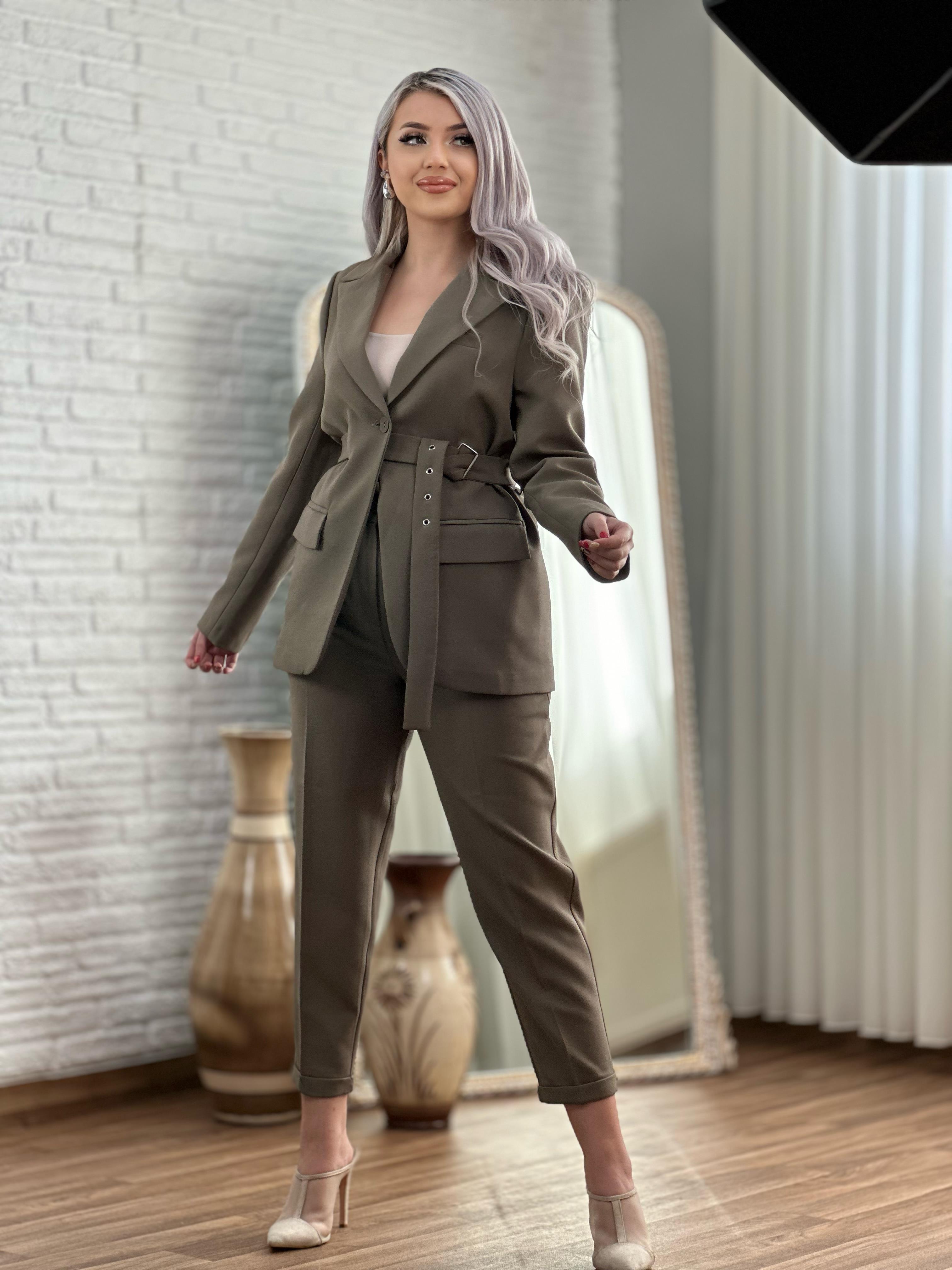 Haki Tasarım Kemerli Takım 