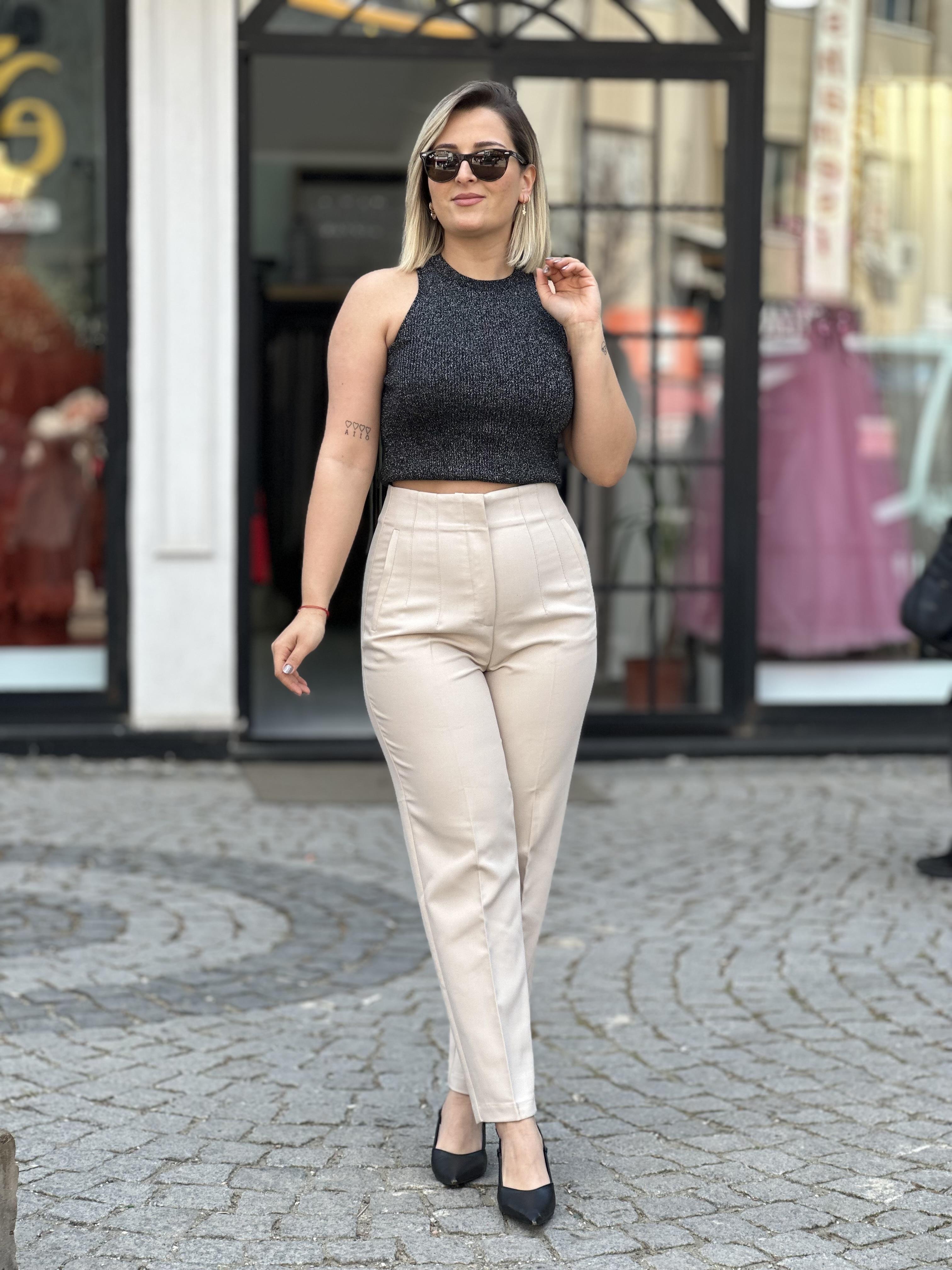 Karol Taş Pensli Pantalon