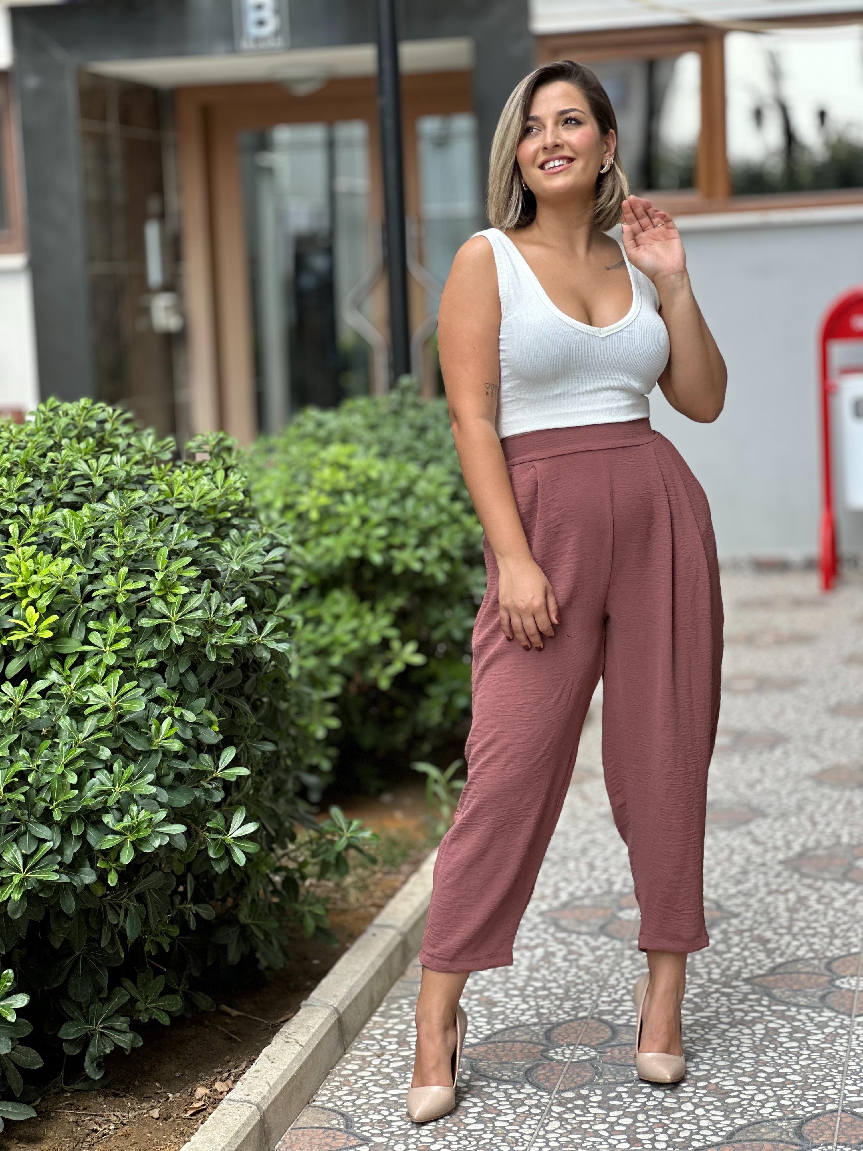 Kiremit Rengi Havuç Pantalon 