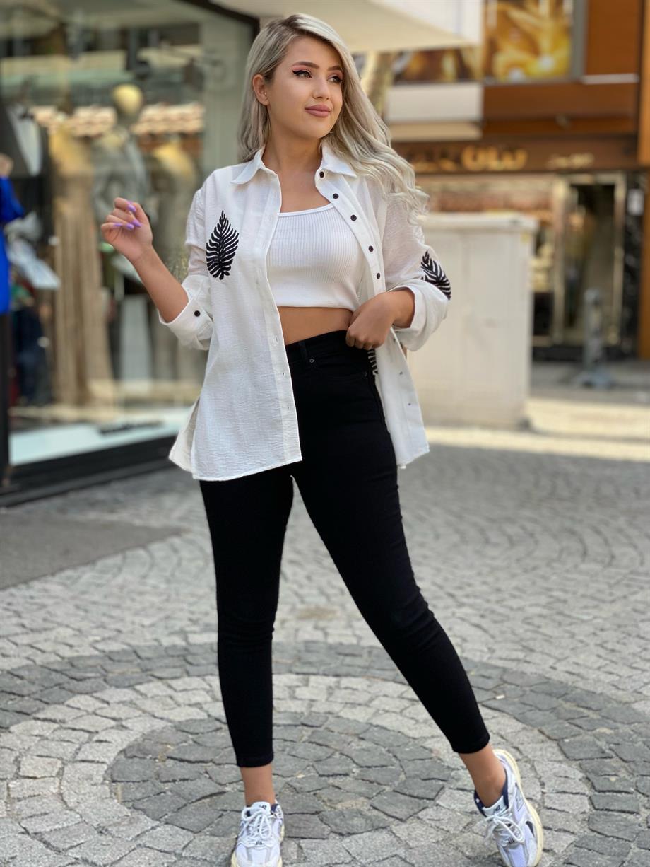 Örme Yüksek Bel Siyah Skinny Jean