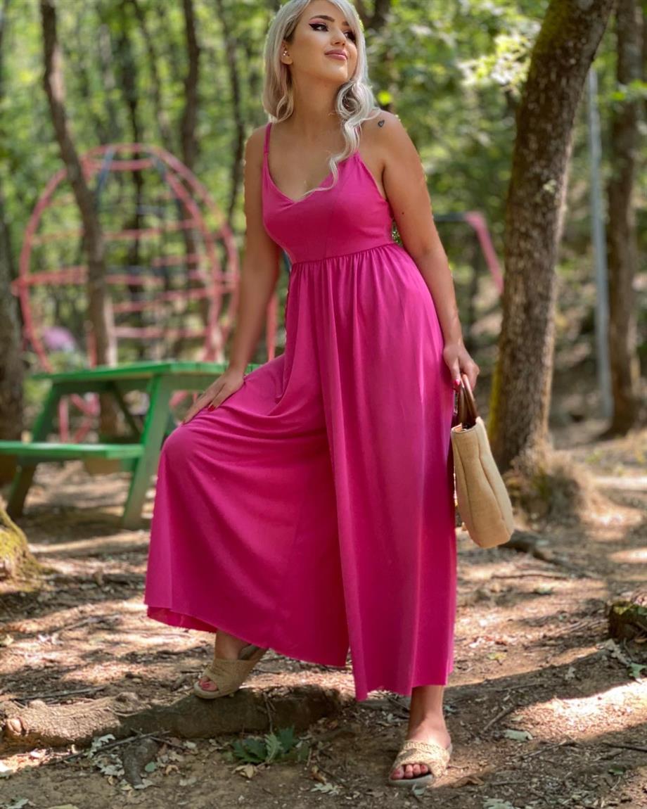 Pembe Geniş Kalıp Premium Tulum