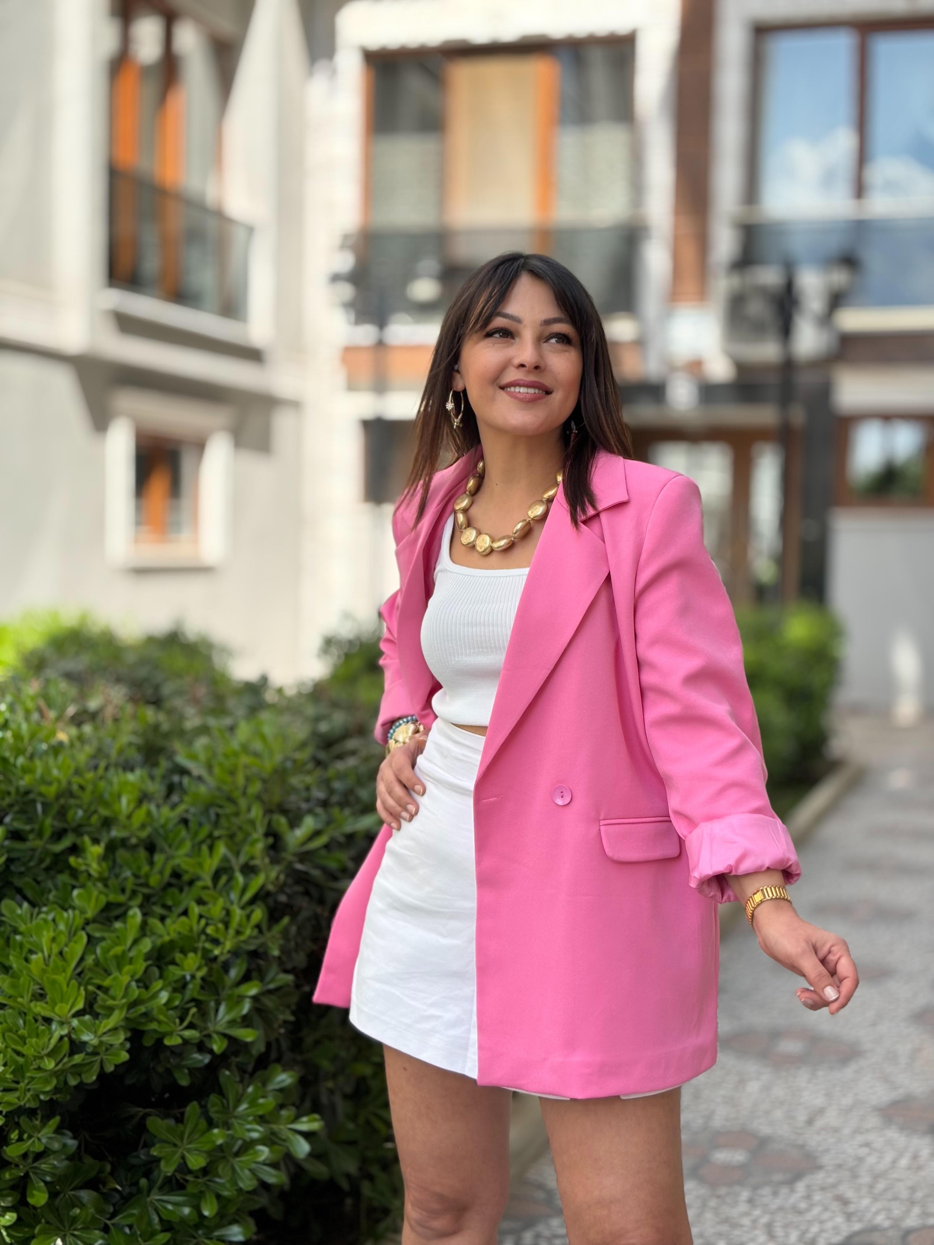 Pembe Oversize Ceket