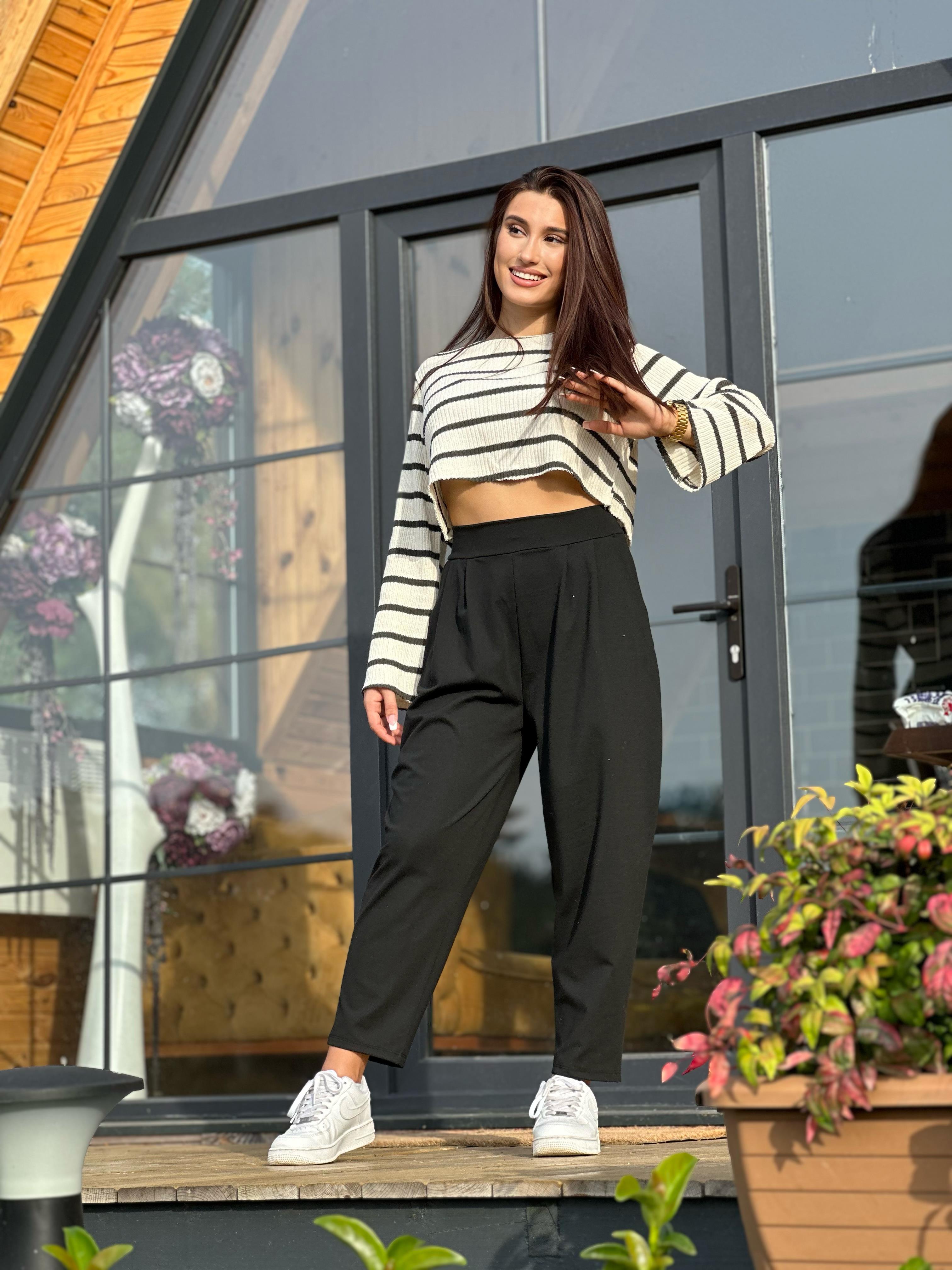 Siyah Oysho Kumaş Harem Pantalon