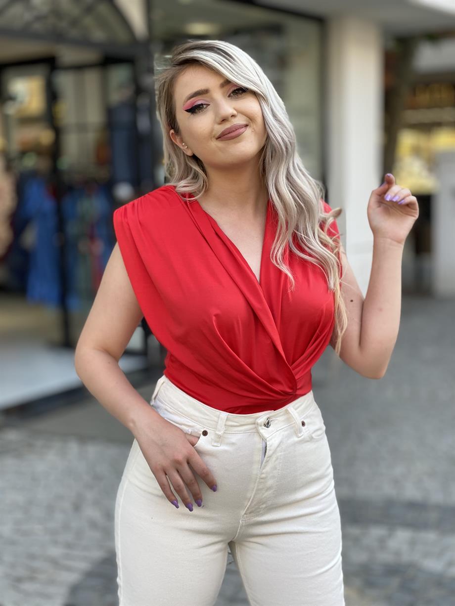 Tasarım Kırmızı Bodysuit 