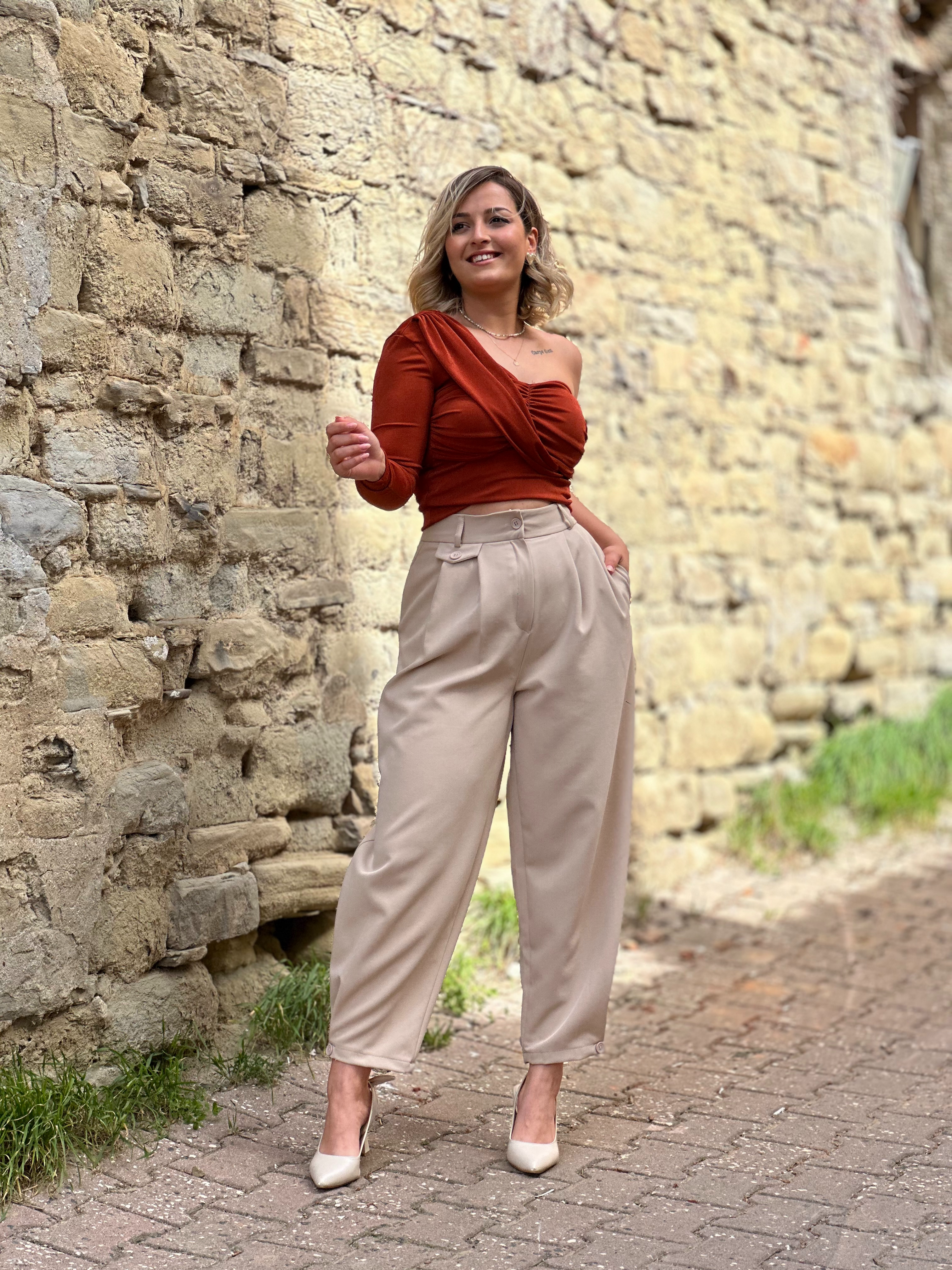 Vizon Paça Düğmeli Pantalon 
