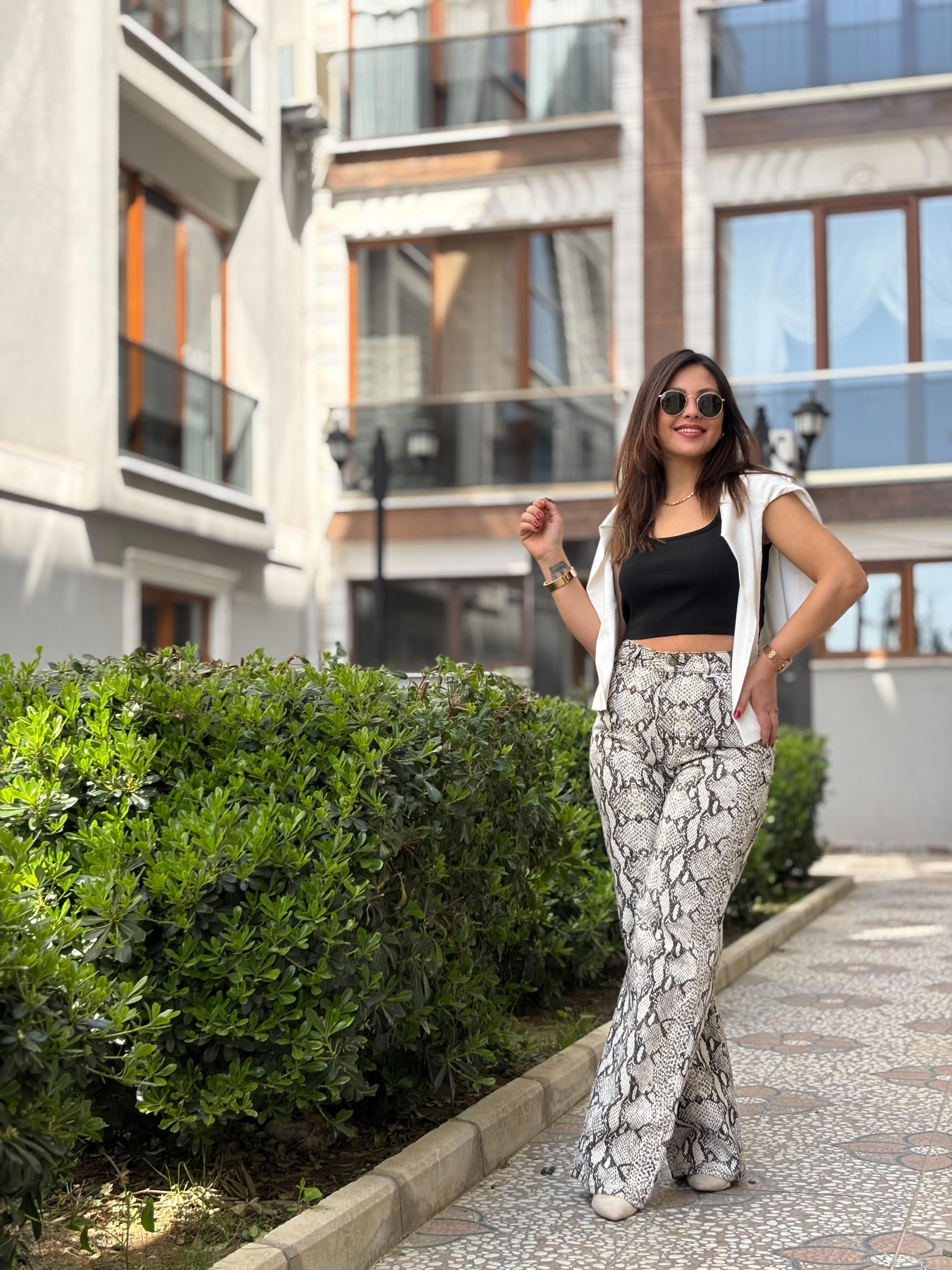 Yılan Desen Jean