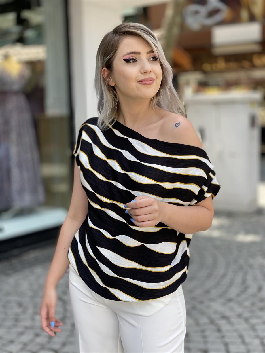 Zebra Desen Degaje Bluz 