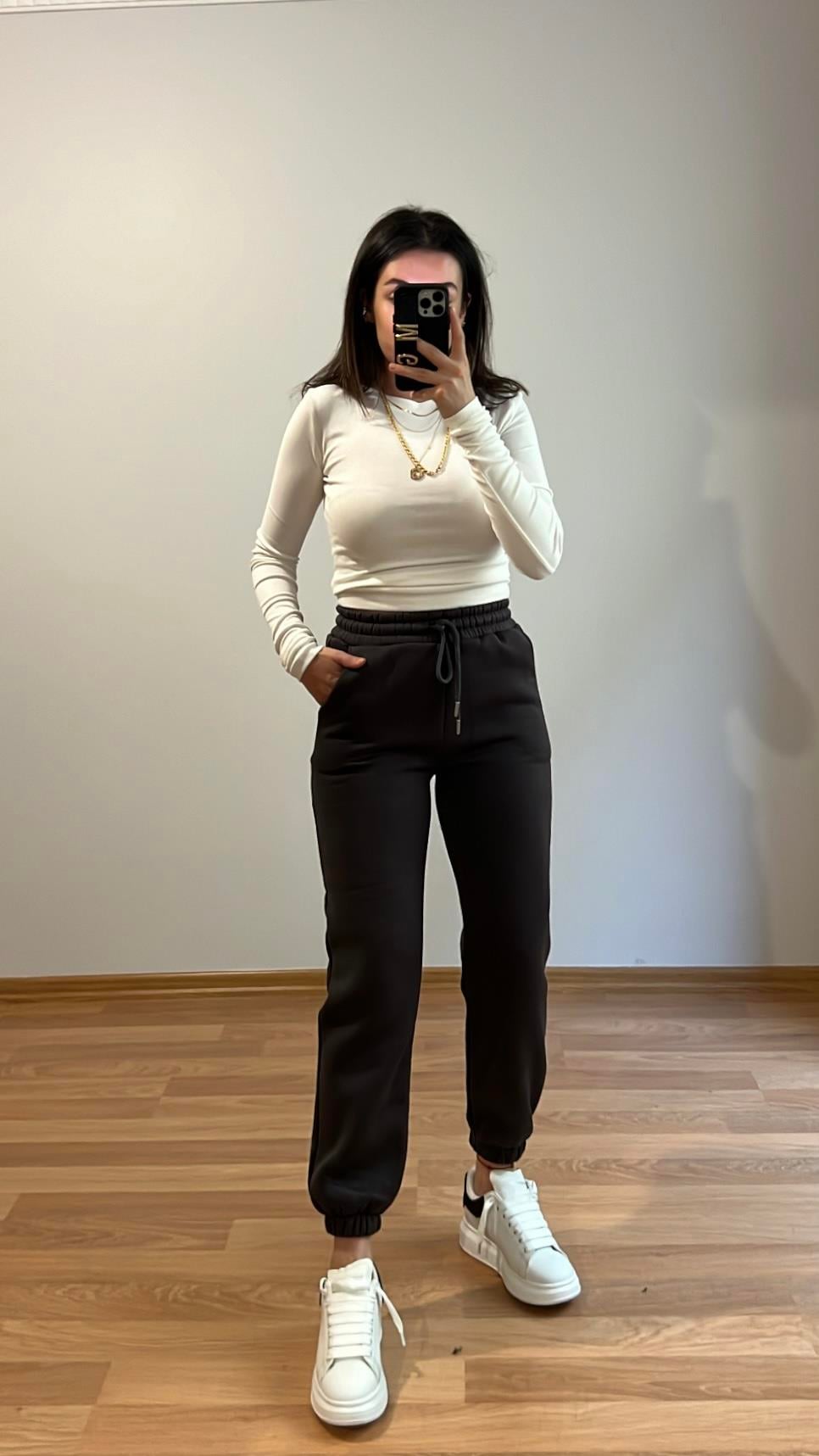 ANTRASİT ÜÇ İPLİK ŞARDONLU JOGGER