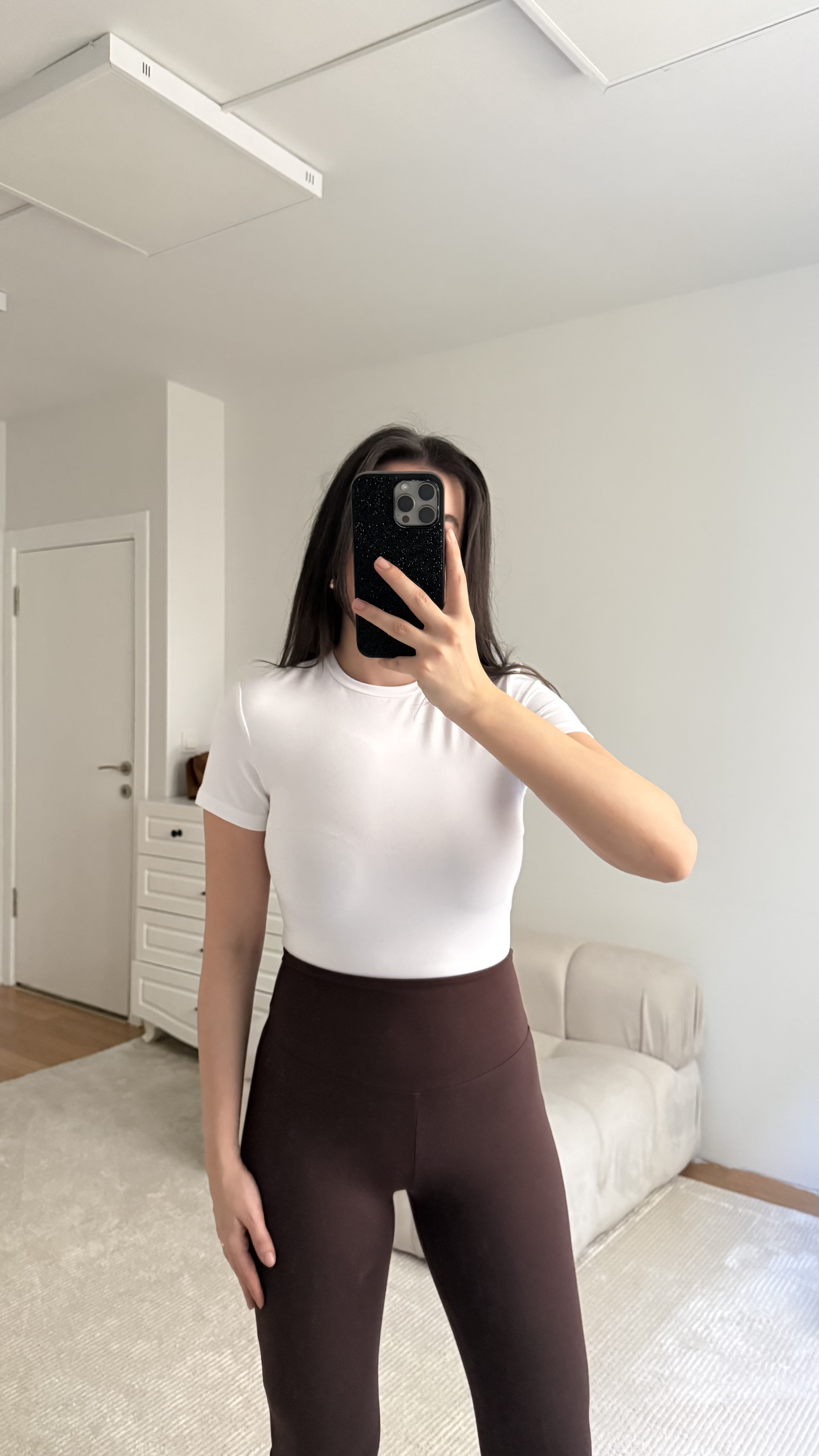 Beyaz Bisiklet Yaka Kısa Kollu Body