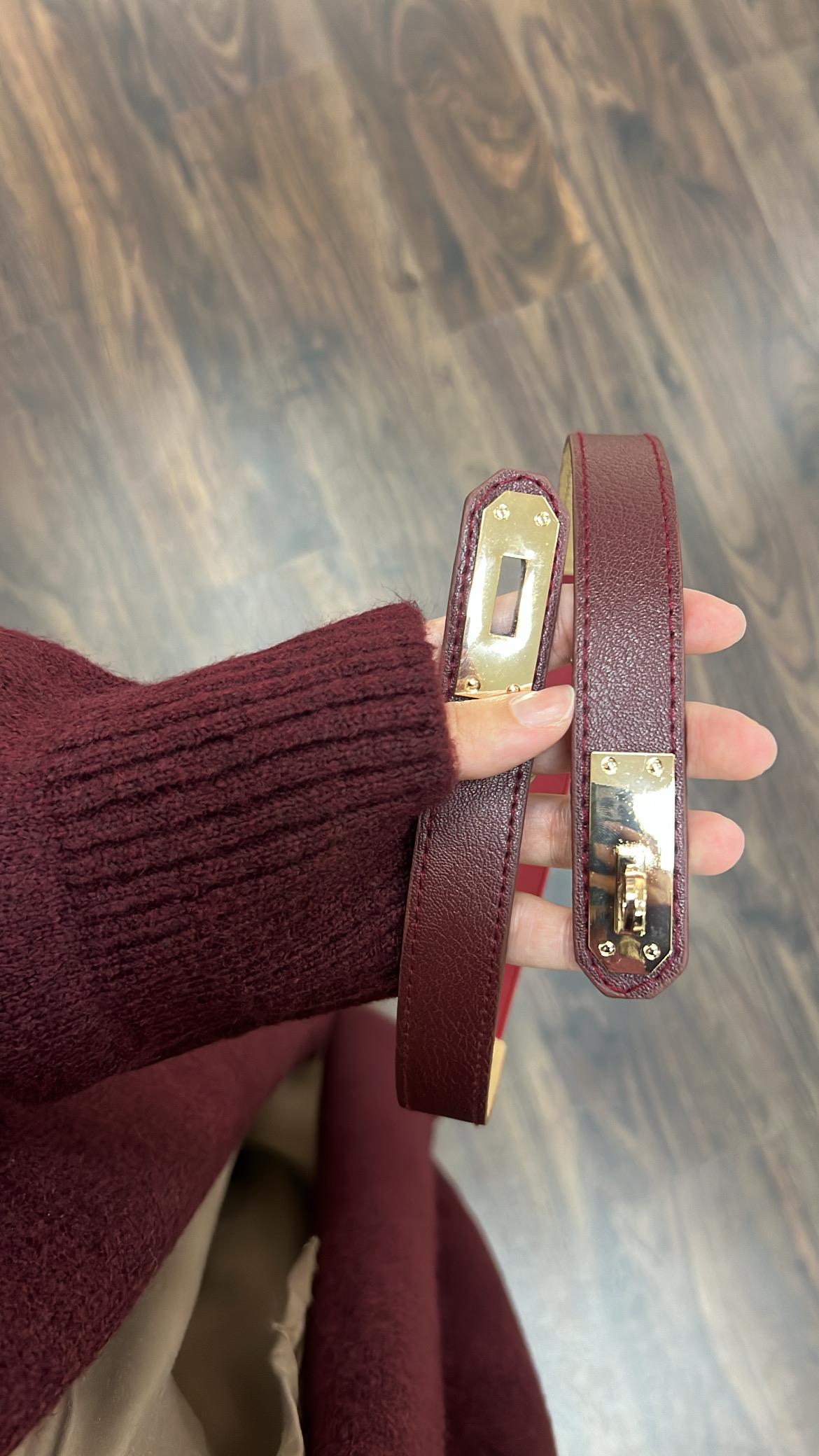 Bordo Kelly Model Tokalı Kemer