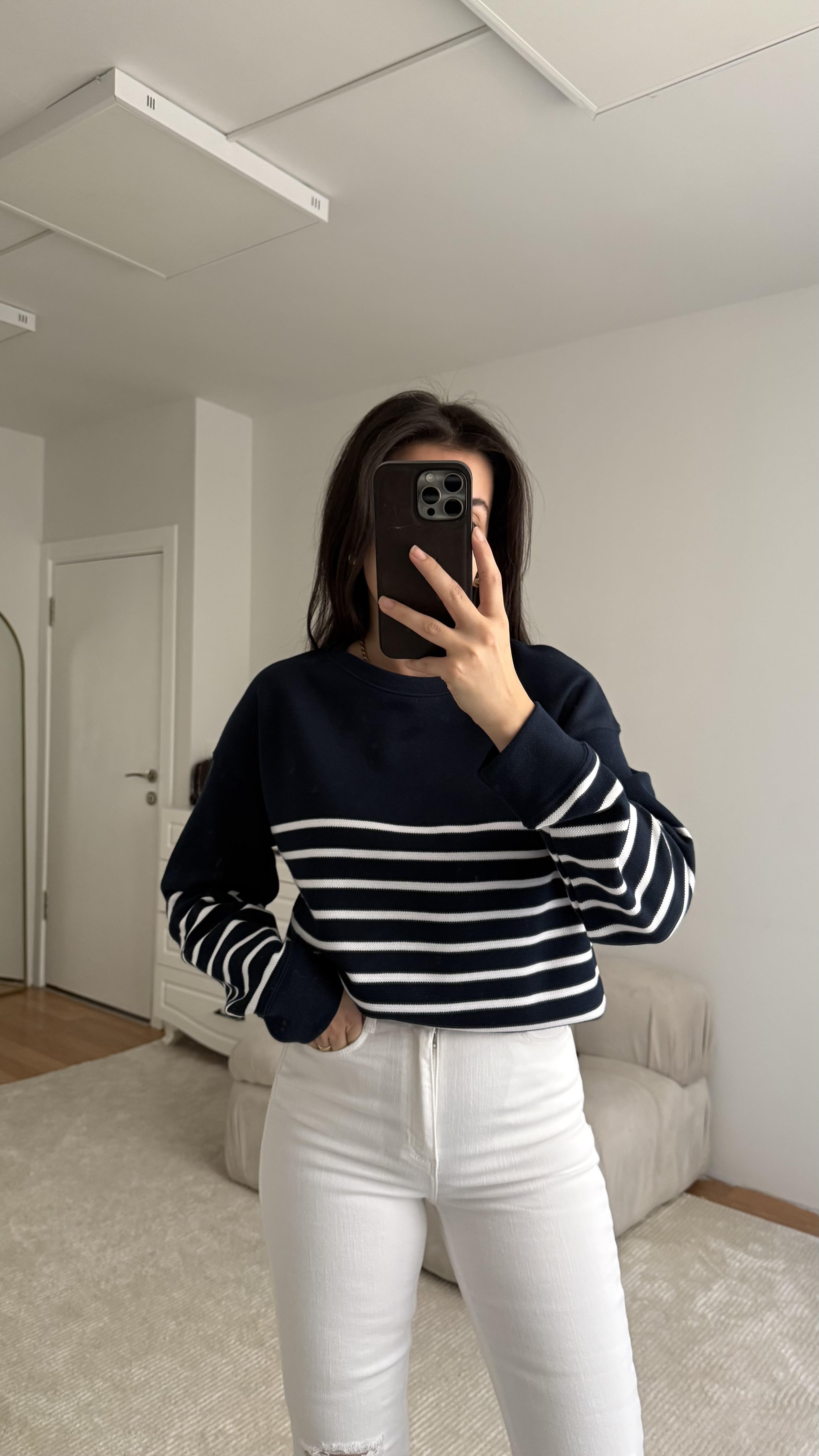 Çizgili Laci Triko Kazak