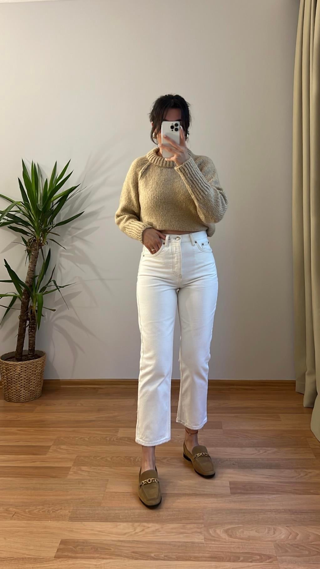 GO STRAİGHT EKRU JEAN