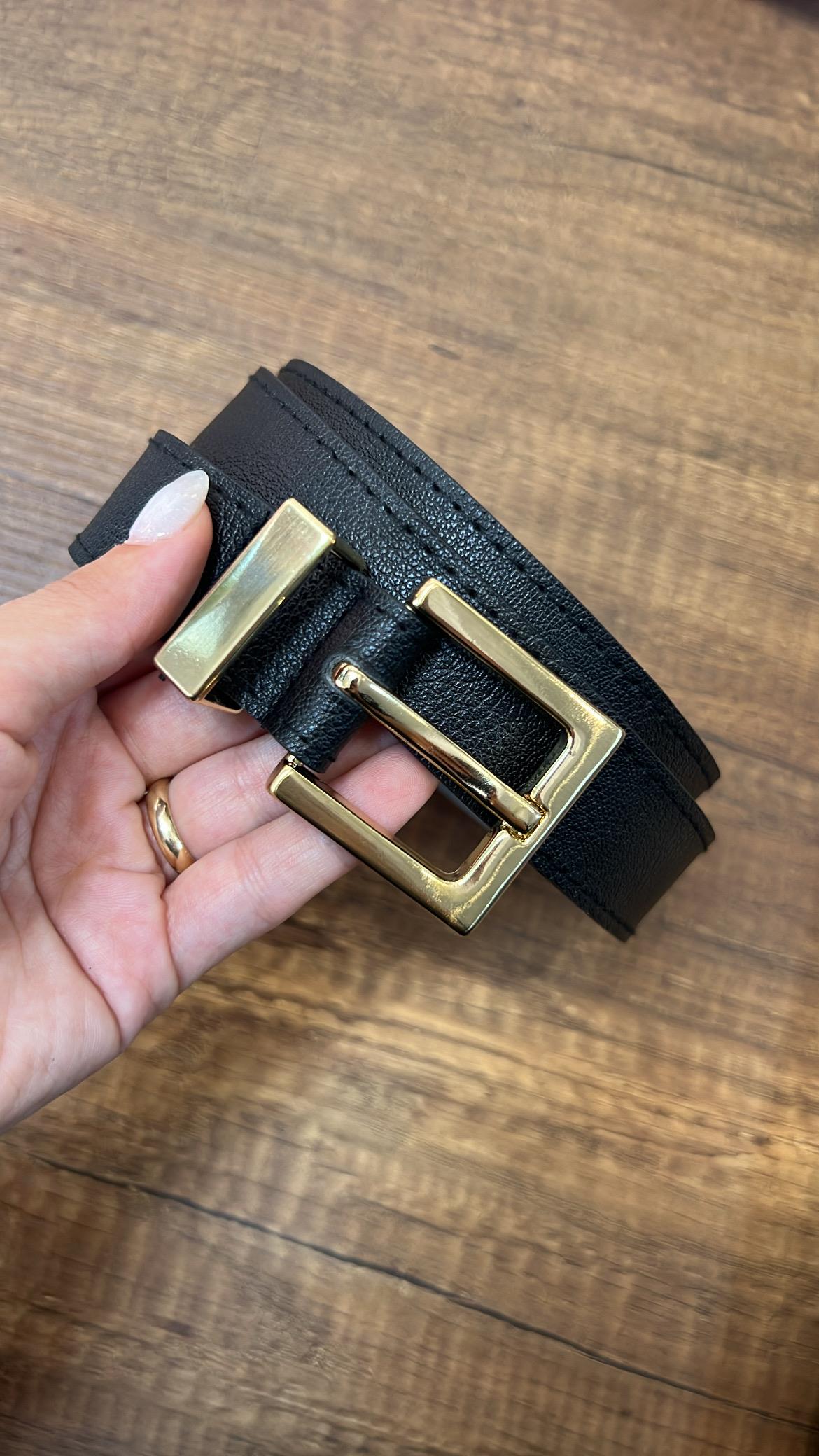 Gold Tokalı Deri Kemer