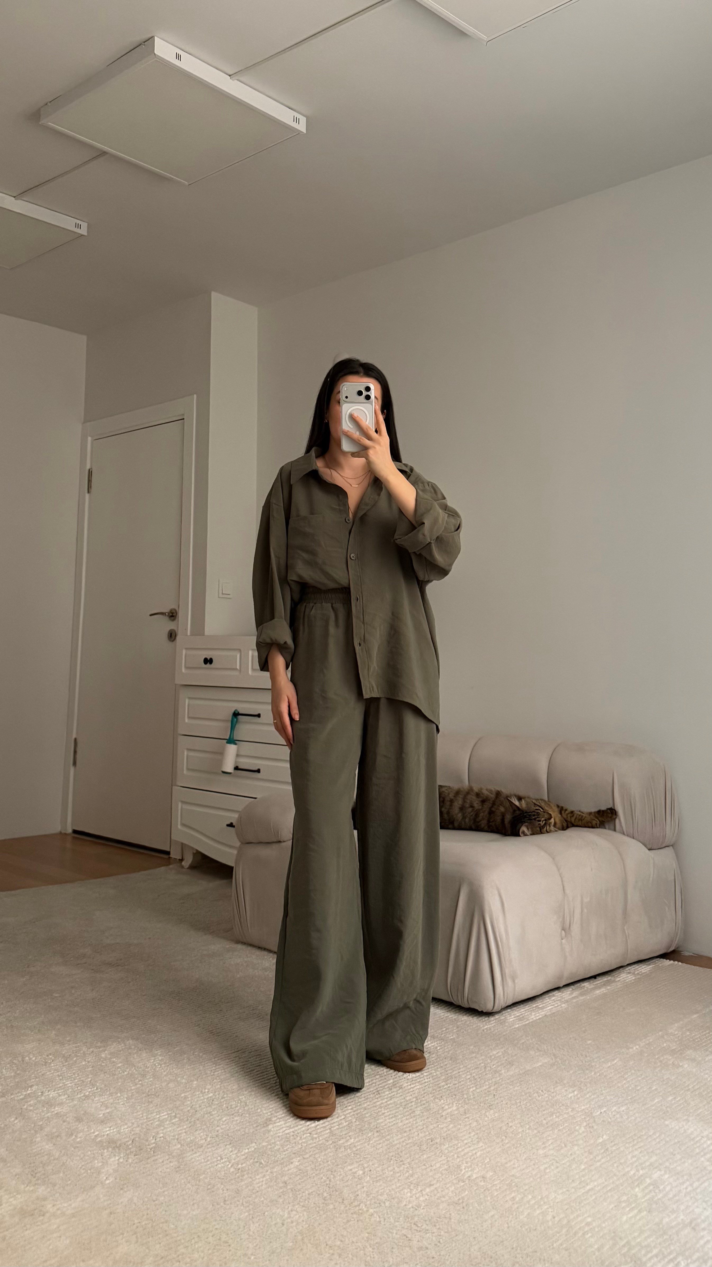 Haki Çupra Gömlek Takım 