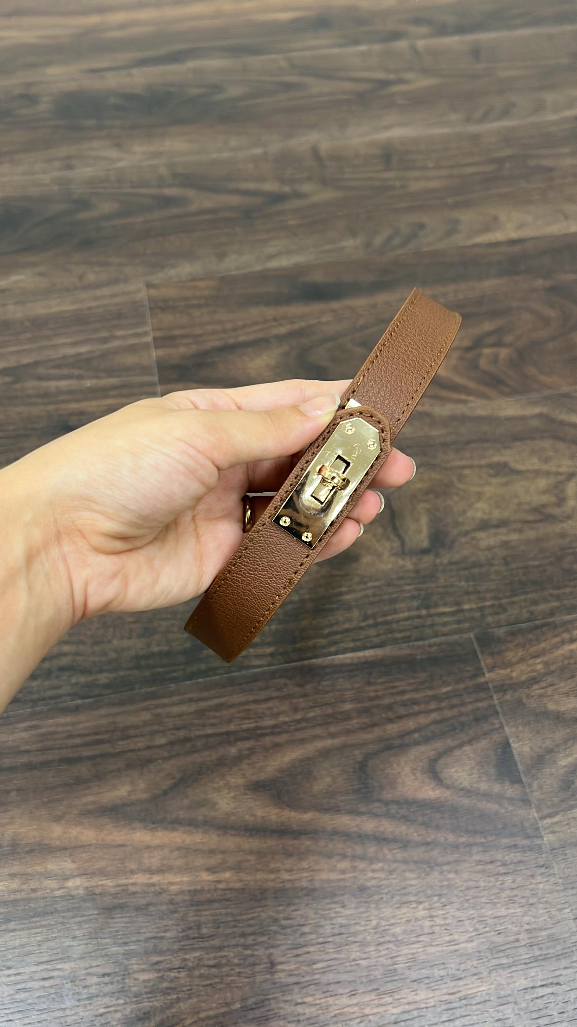 Kahve Kelly Model Tokalı Kemer