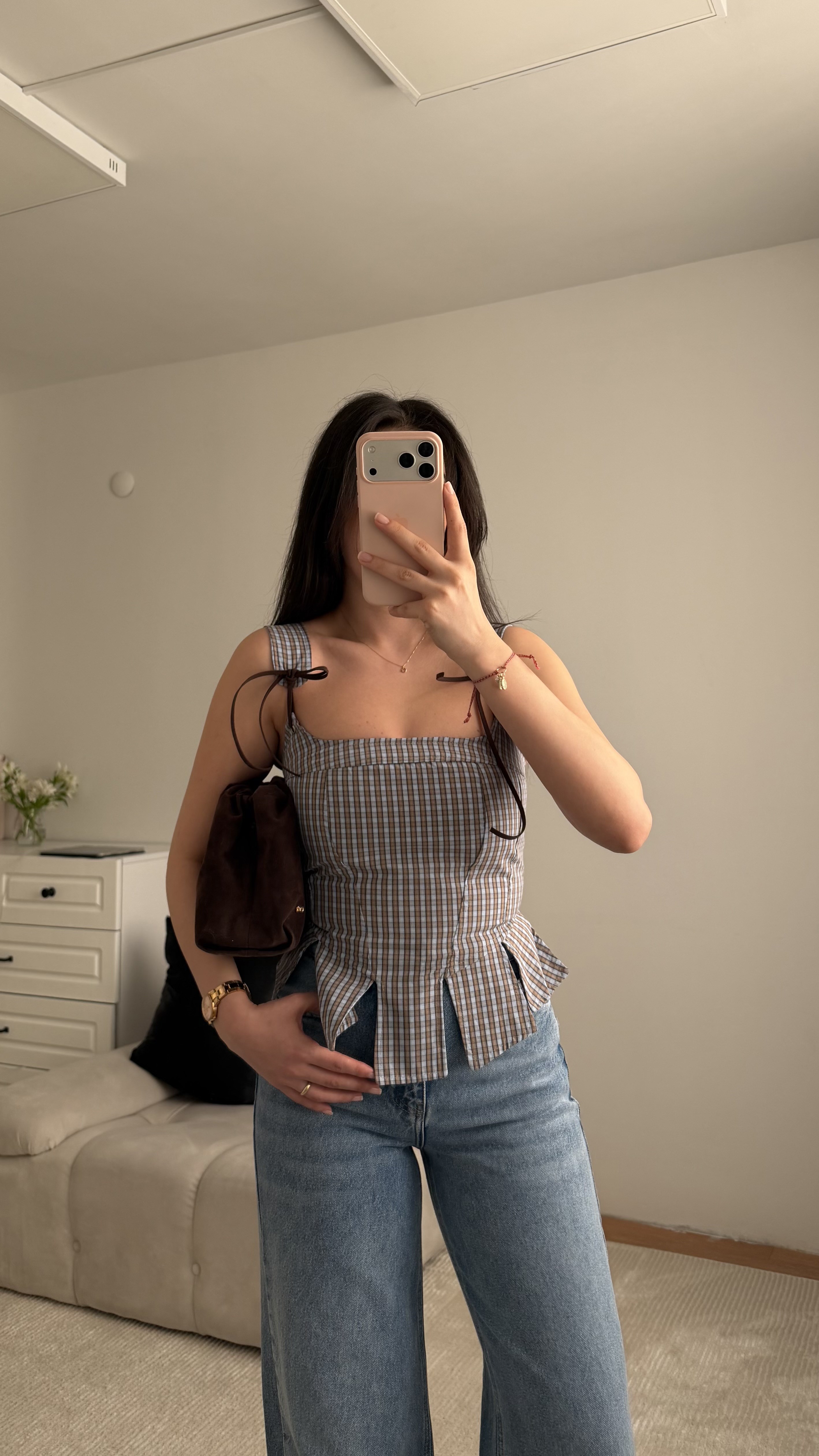 Kahve Mavi  Peplum Potikare Korse