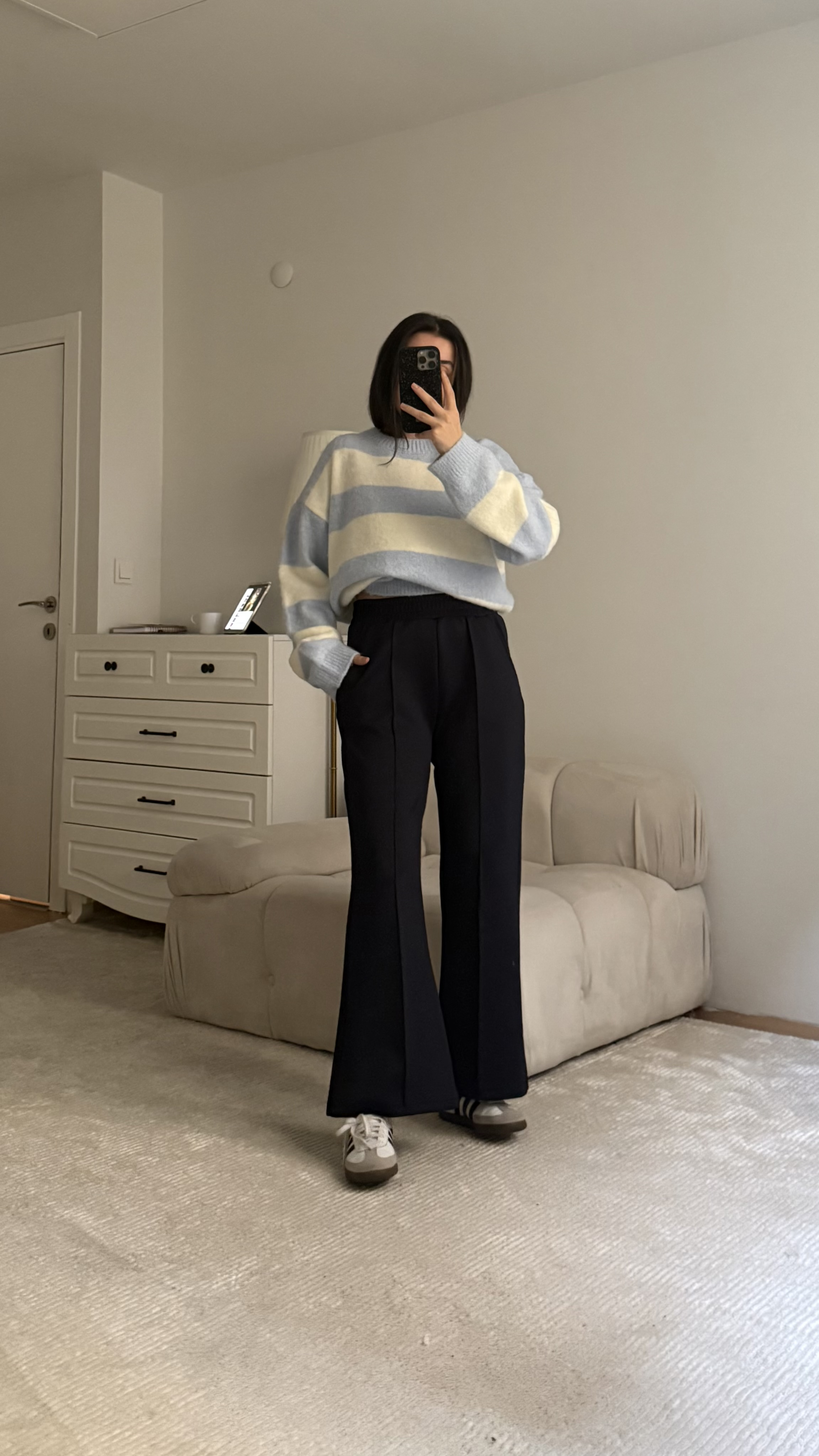 Laci Dikiş Detaylı Yüksek Bel Scuba Tayt/Pant