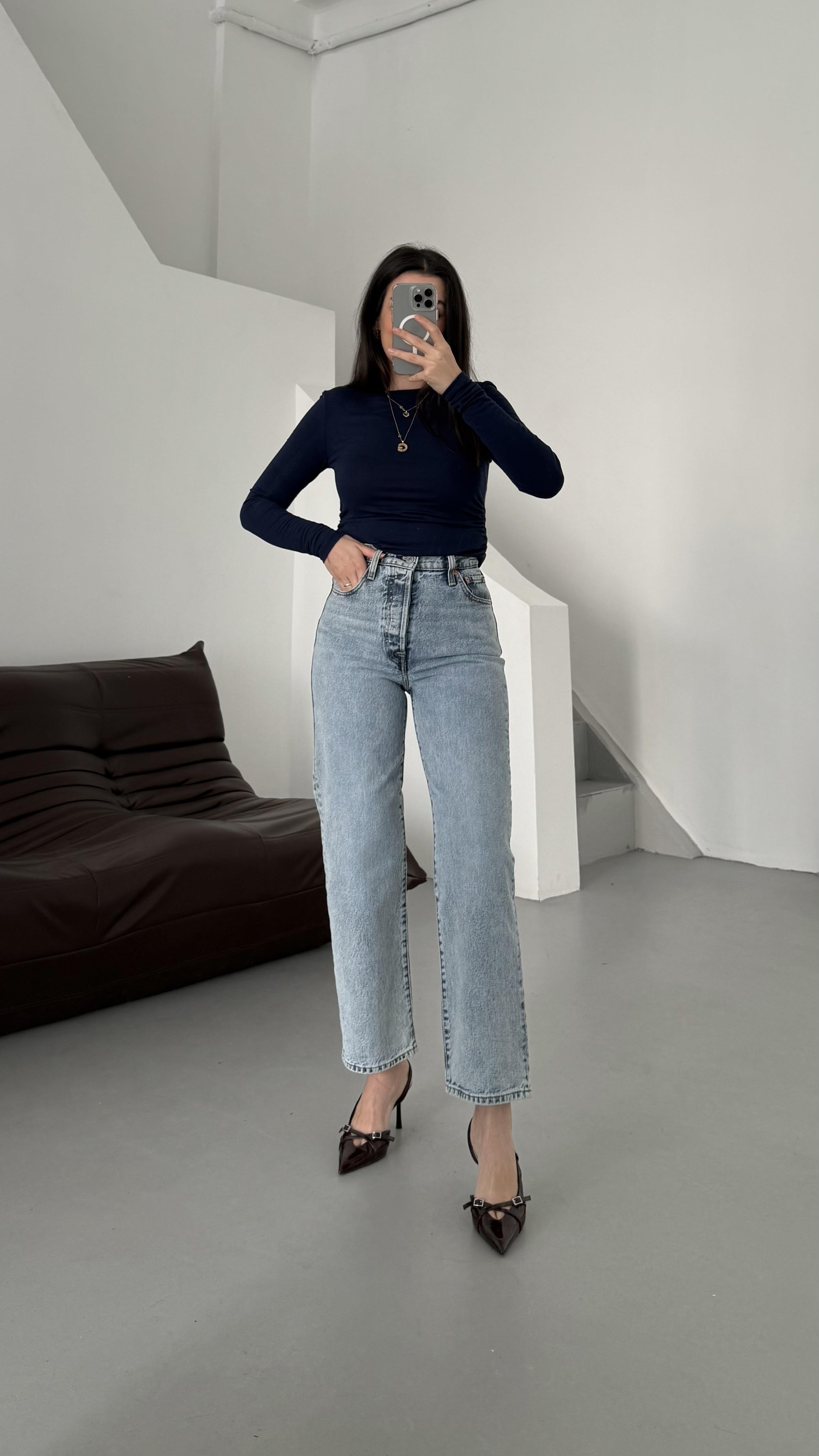 Lavli Donuk Mavi Denim Straight Jean