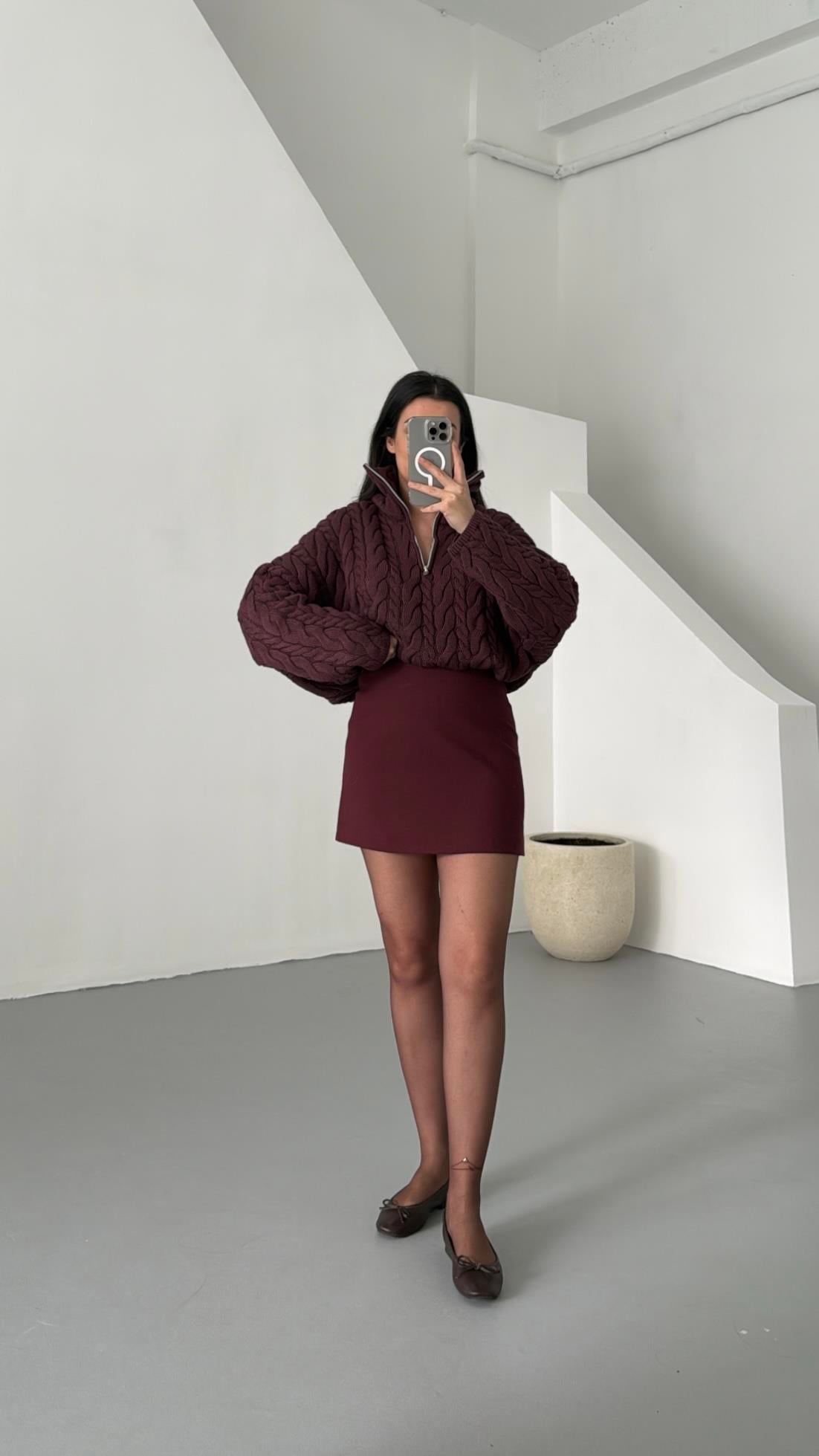 Mad Bordo Mini Etek