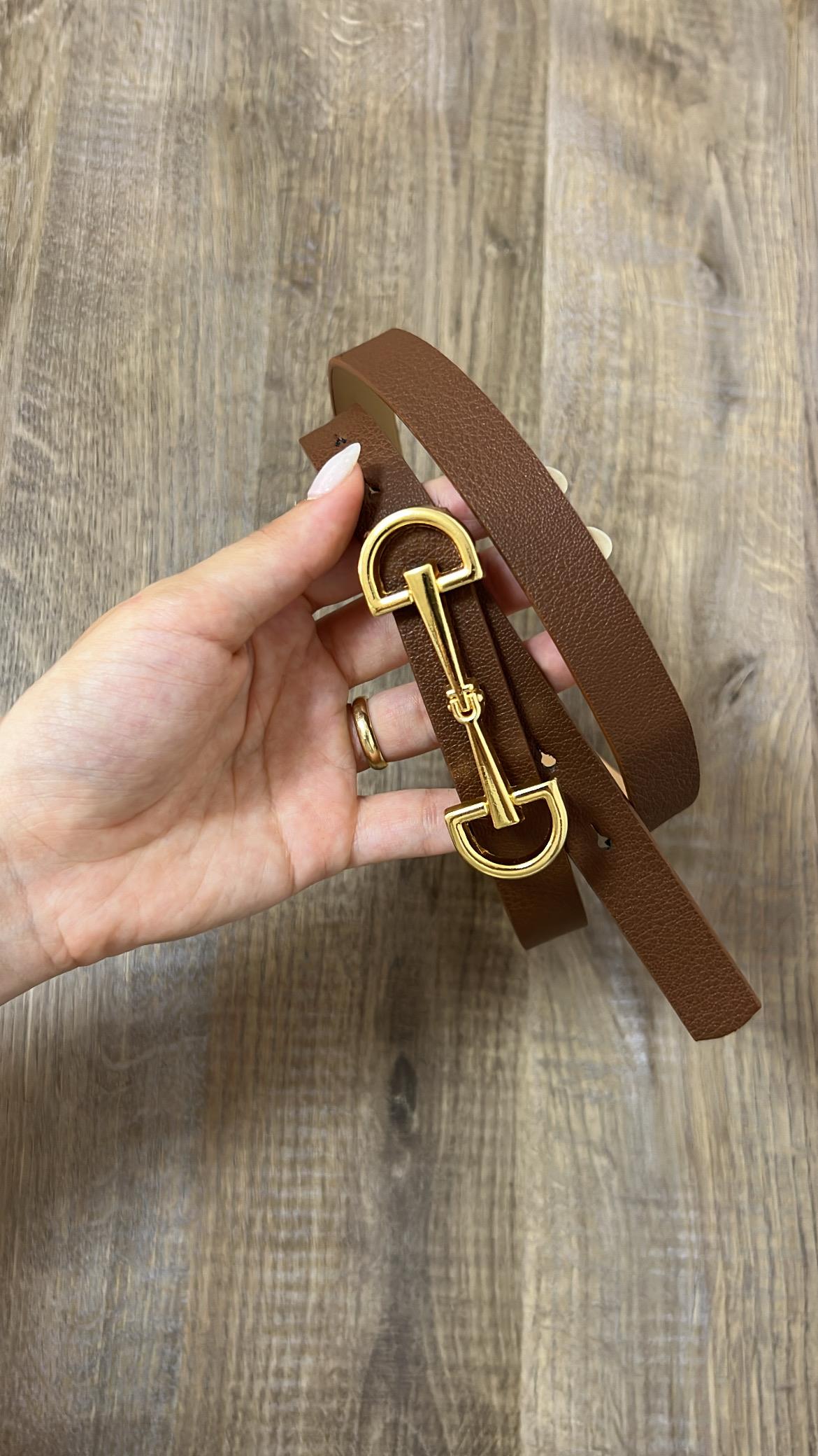 Mad Model Çift Tokalı Kahve Deri Kemer