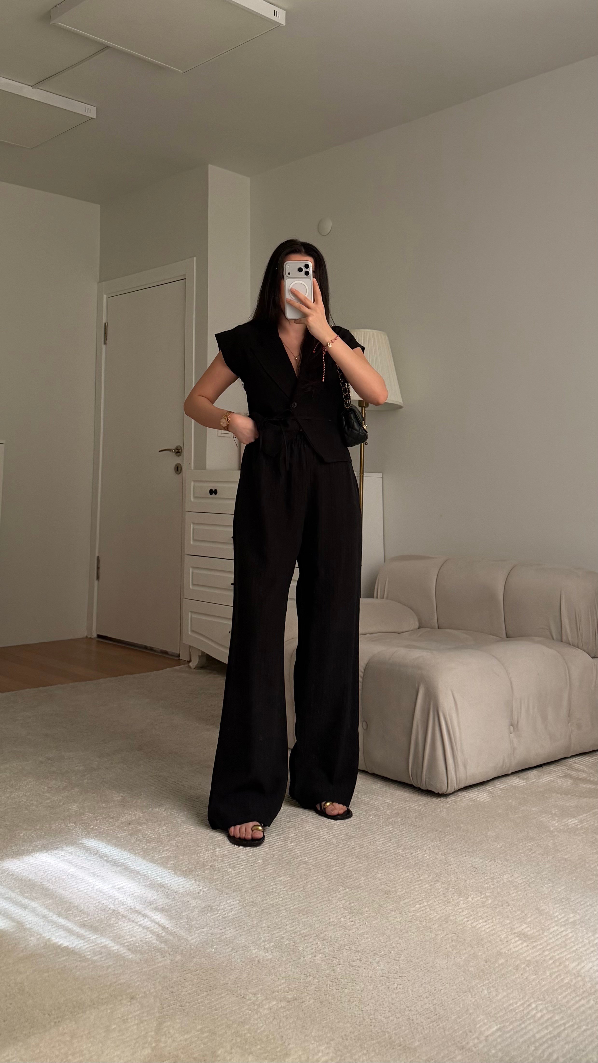 Mad Siyah Çizgili Vatkalı Premium Tensel Takım