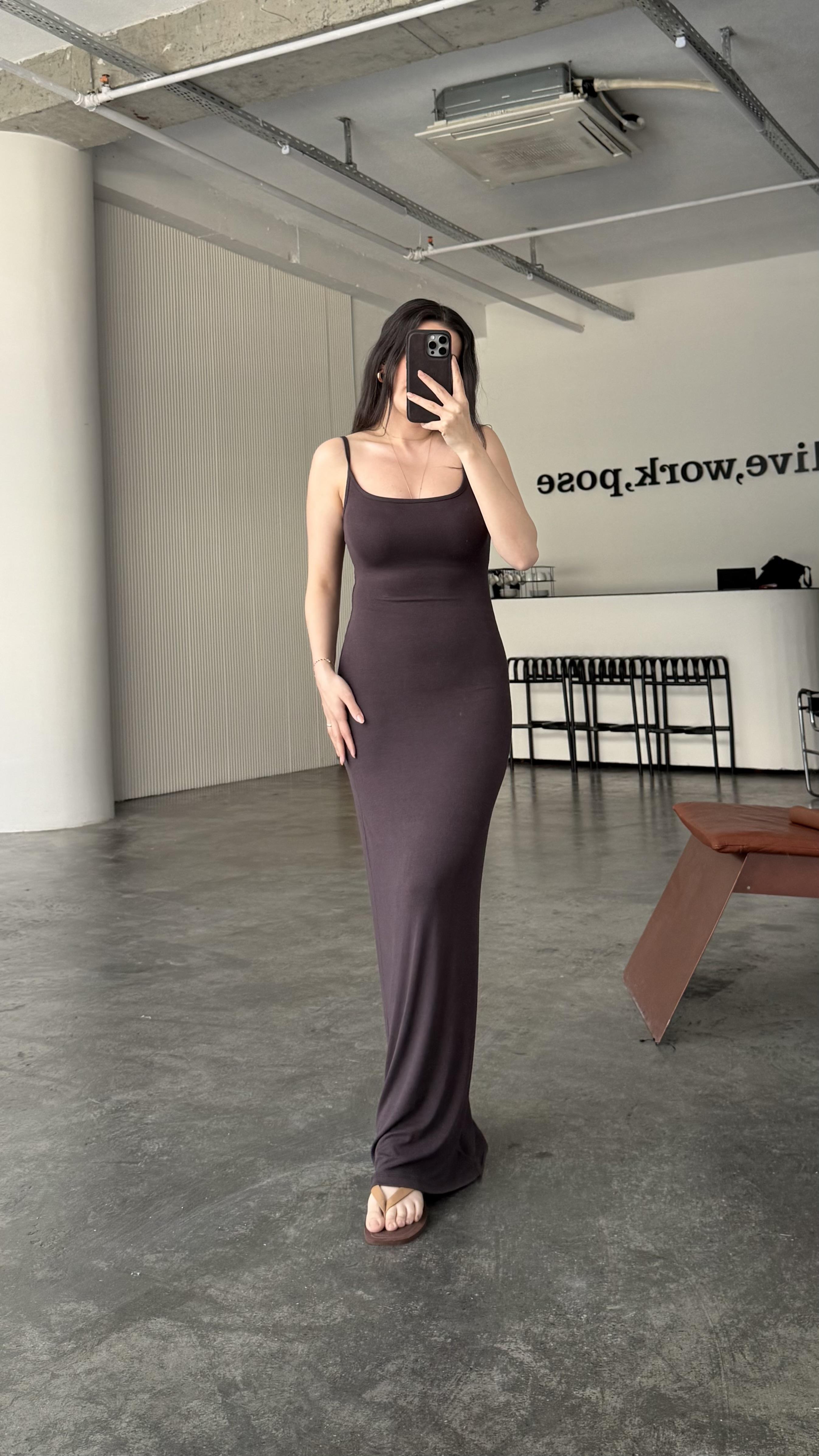 Marka Acı Kahve Soft Touch Maxi Elbise