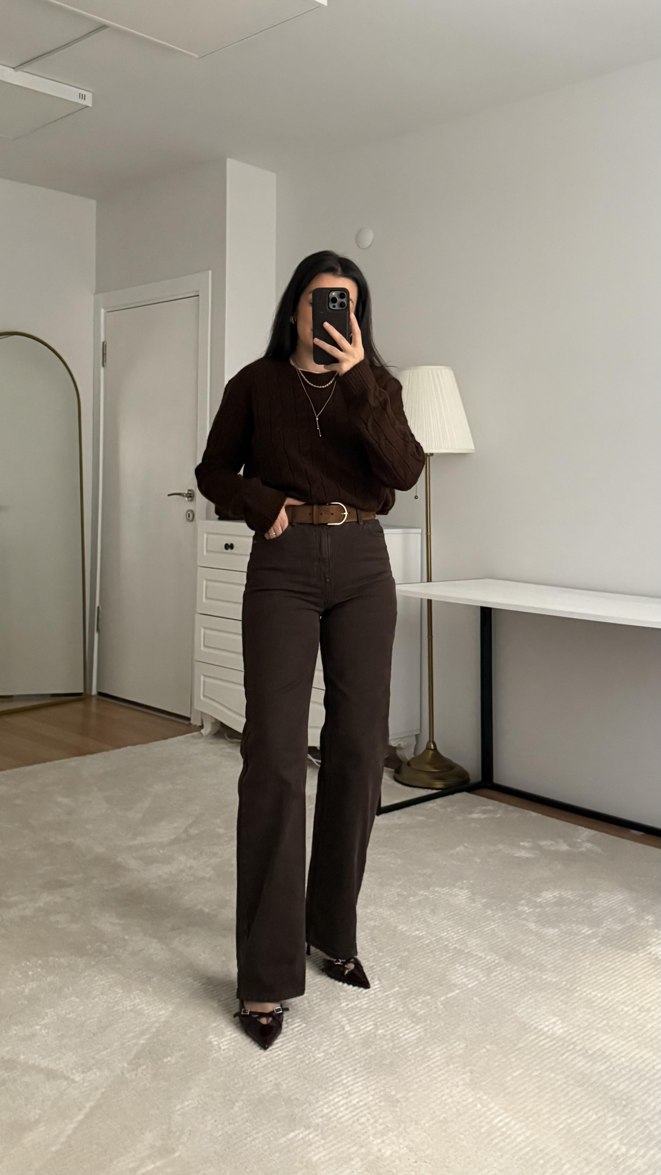 Marka Acı Kahve Yüksek Bel Straight Jean