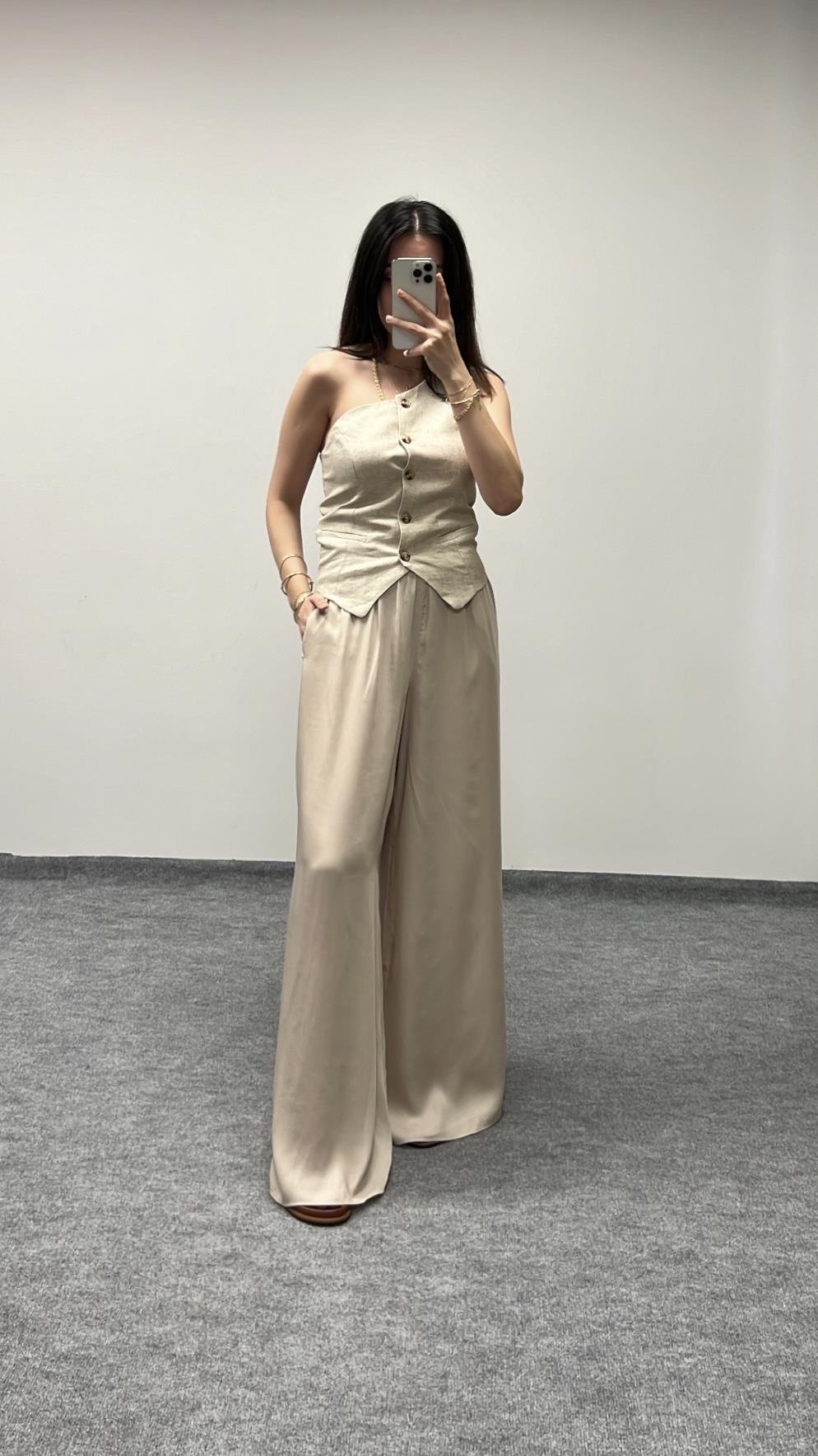 Marka Beli Elastik Geniş Paça Pantolon