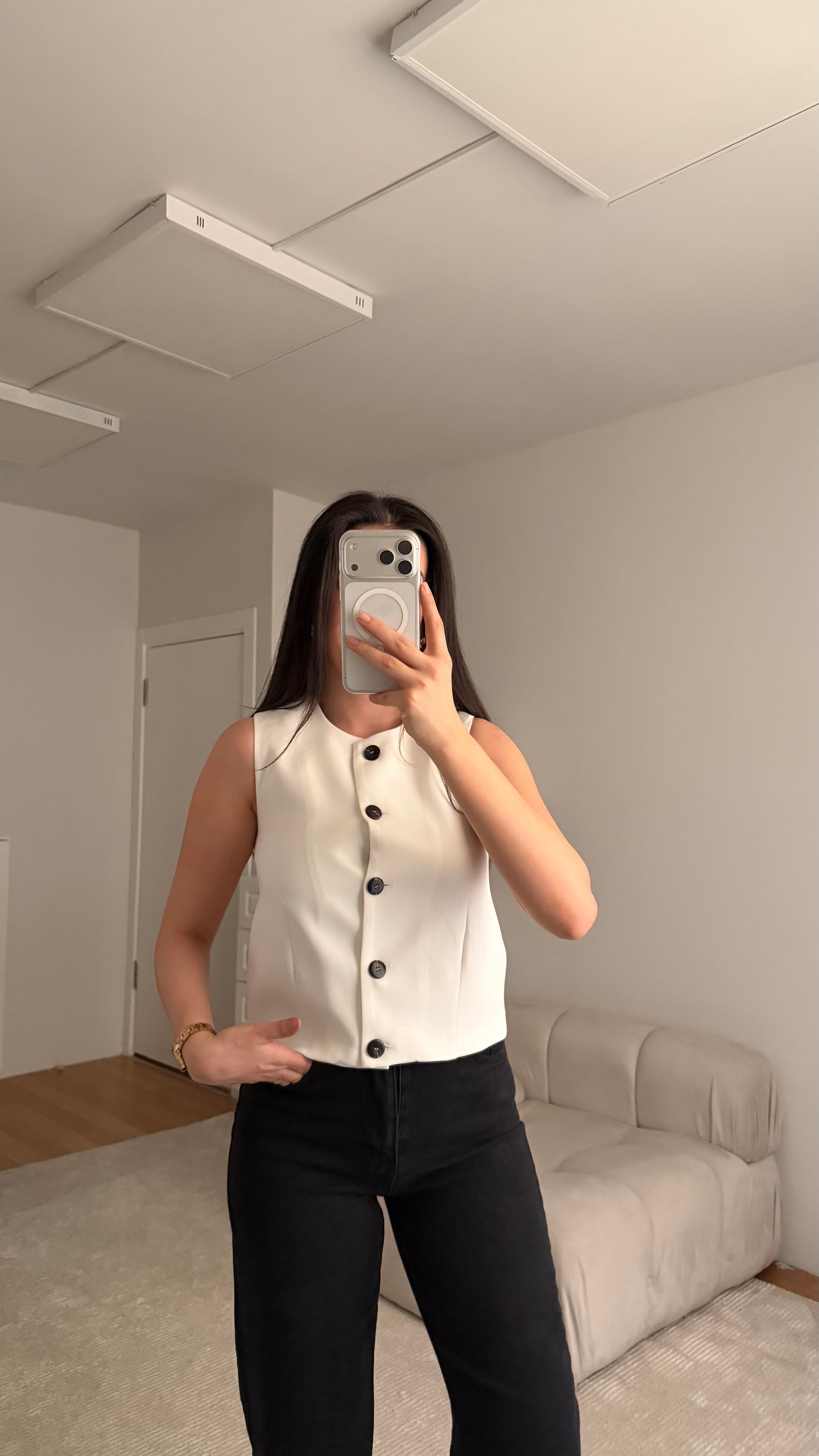 Marka Beyaz Premium Yelek