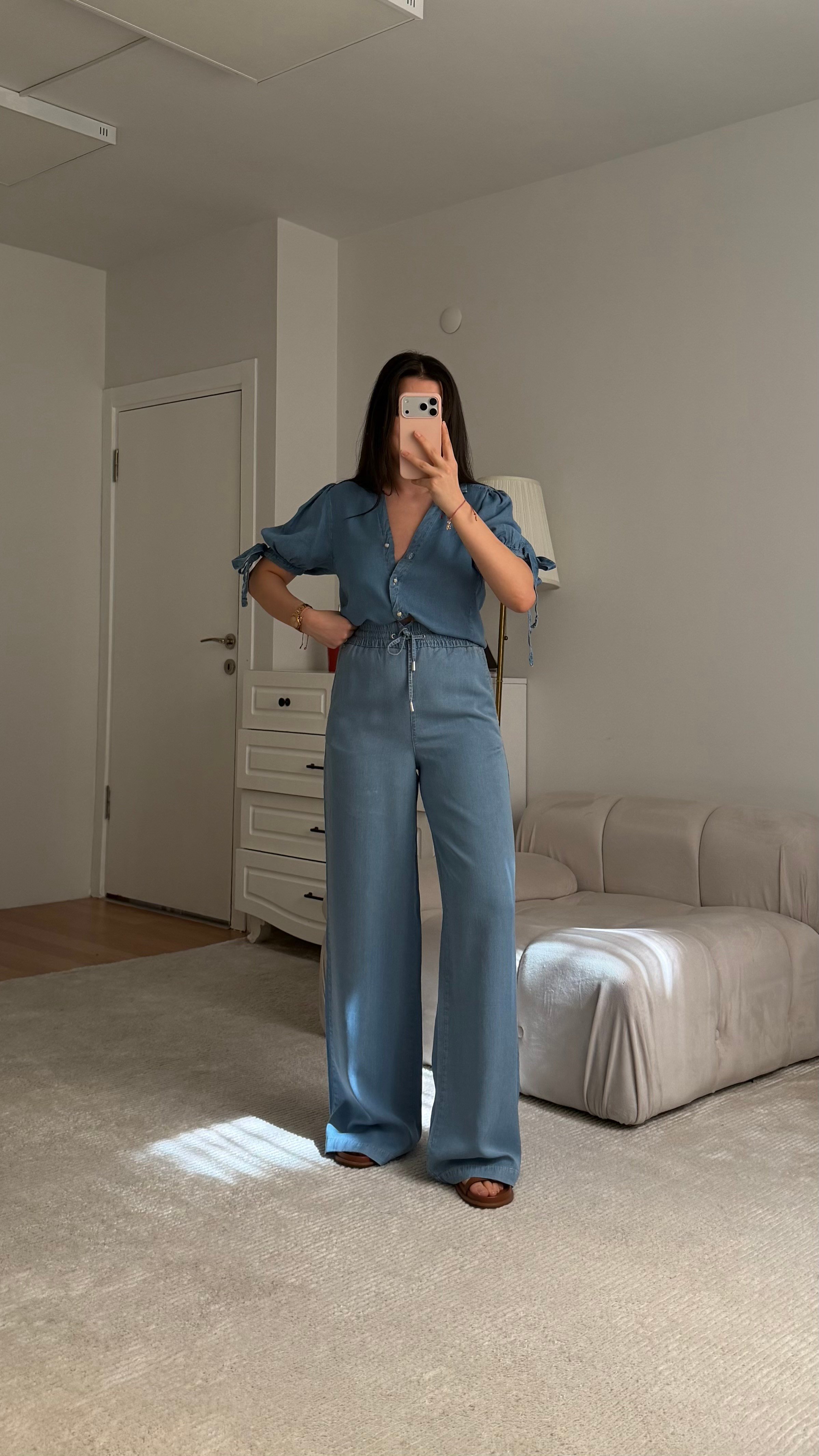 Marka Denim Tensel Bol Paça Pantolon