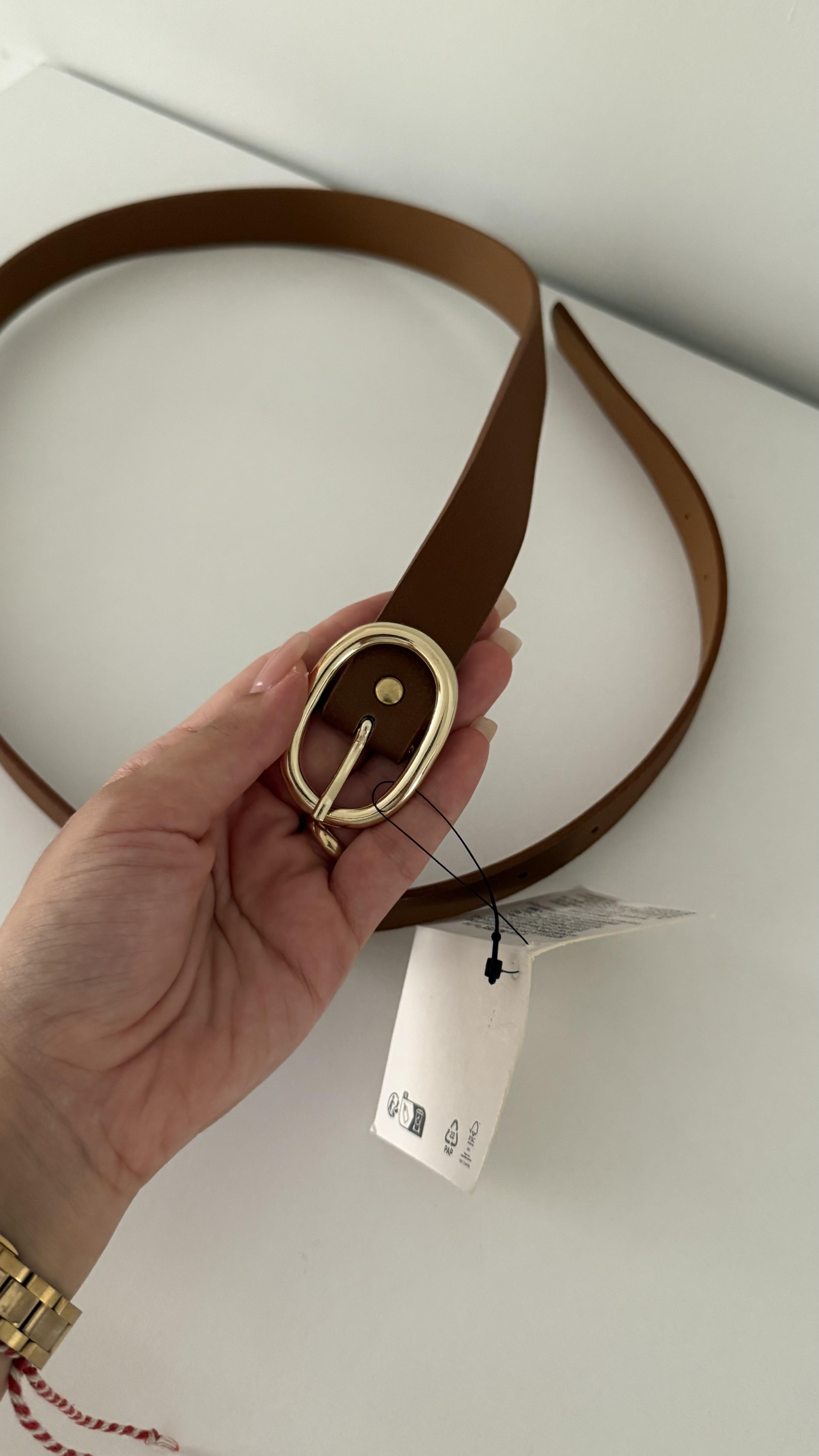 Marka Kahve Gold Toka Detaylı Kemer