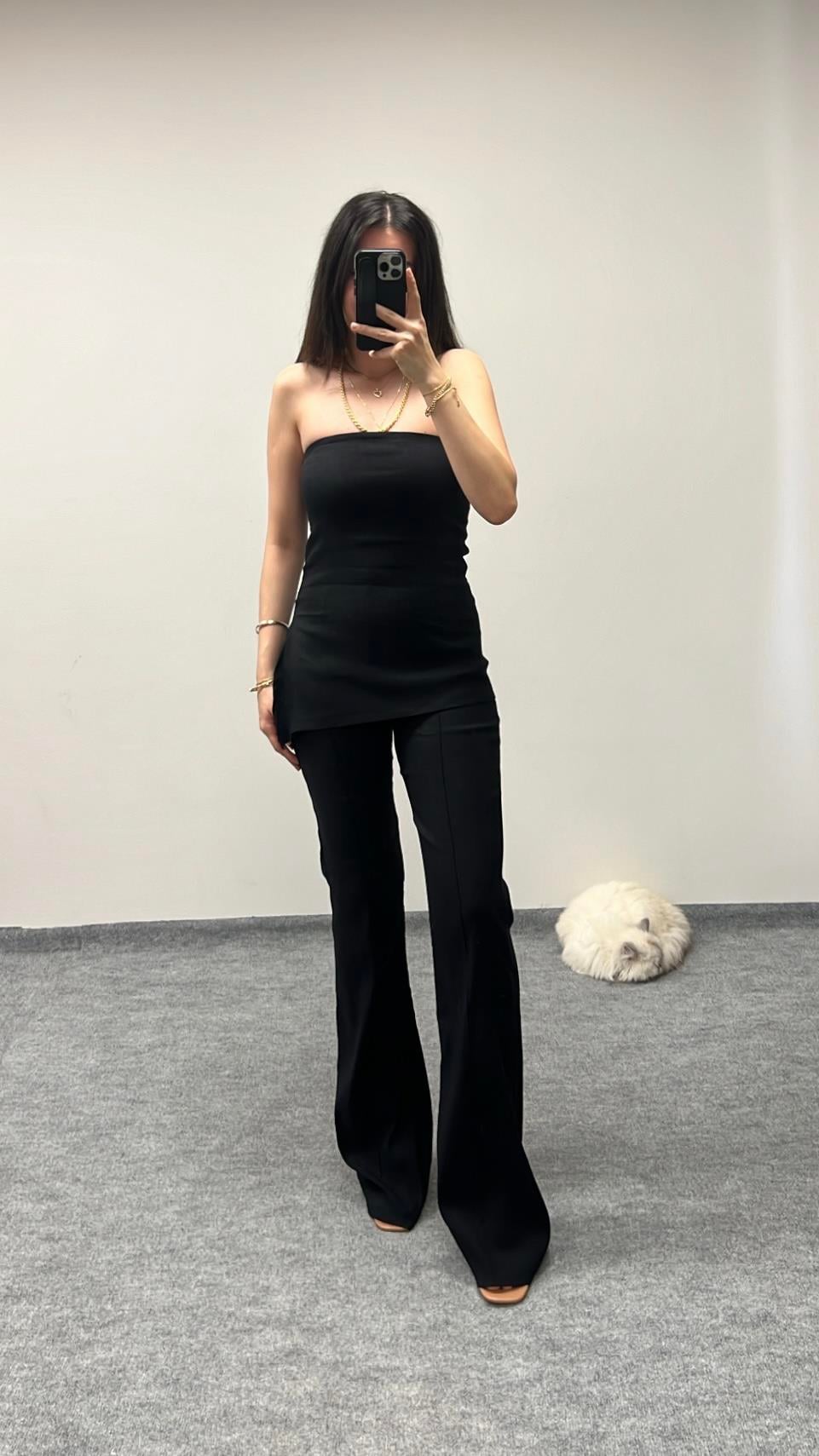 Marka Keten Straplez Flare Takım