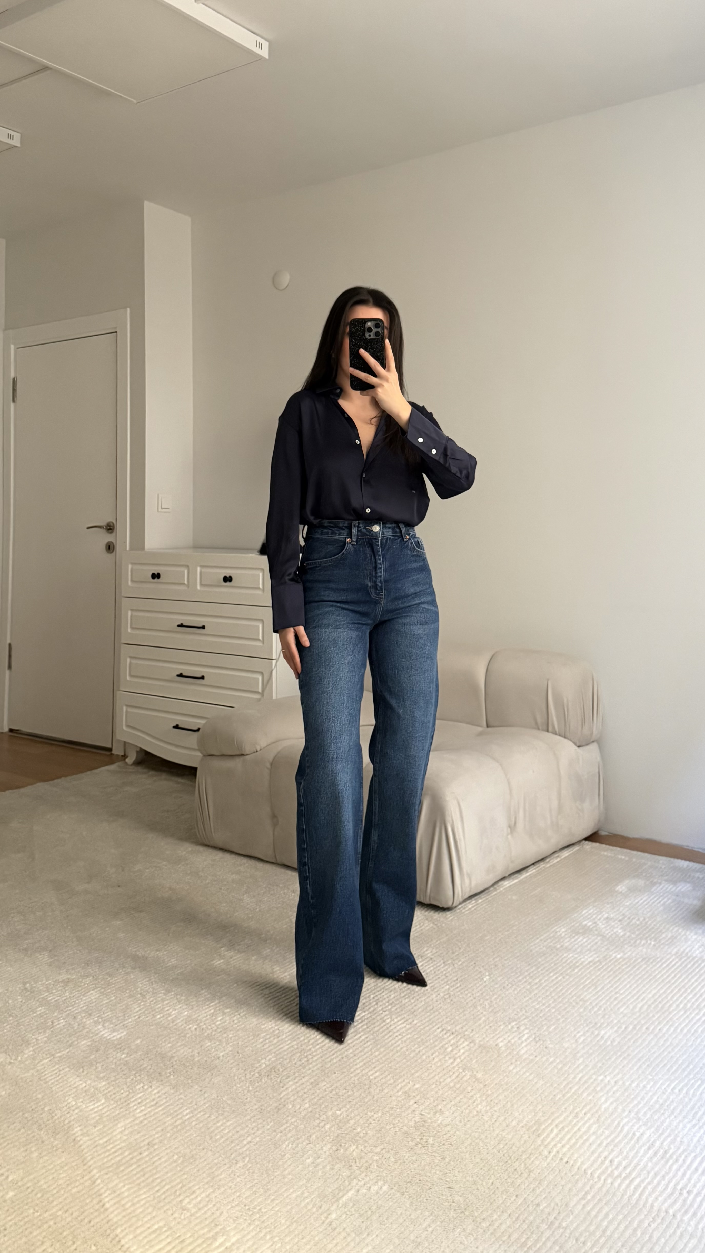 MARKA KOYU MAVİ BORU PAÇA LAZER KESİM JEAN