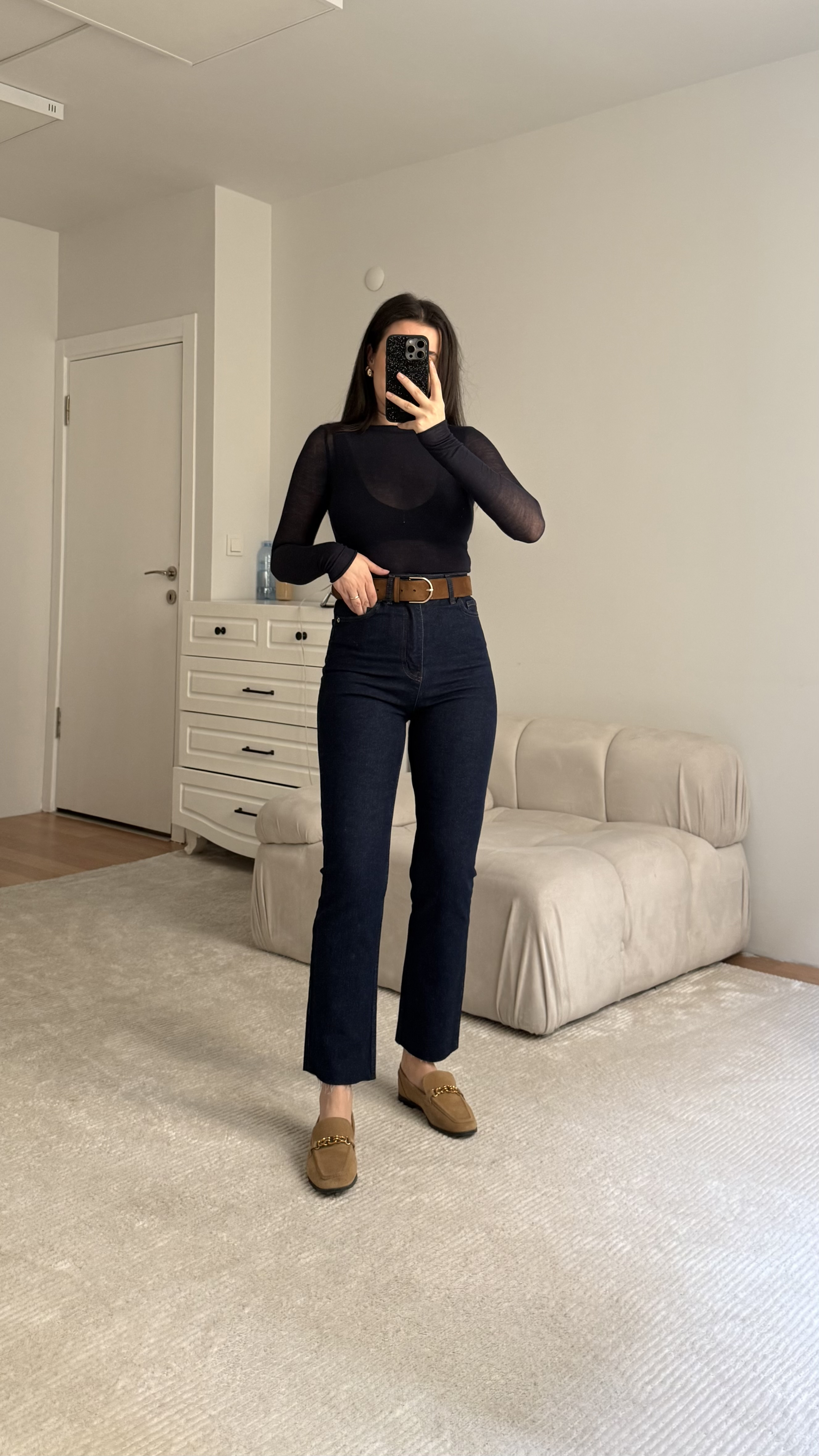 Marka Laci Ultra Yüksek Bel Straight Fıt Jean