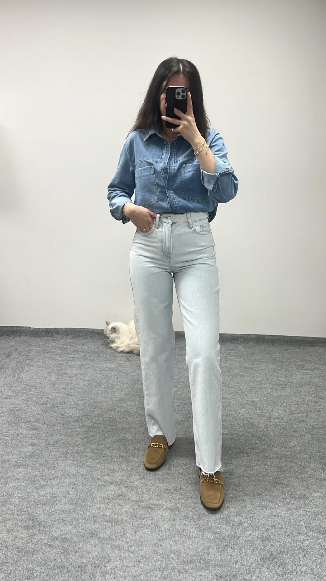 MARKA LAZER KESİM AÇIK MAVİ STRAIGHT FIT JEAN