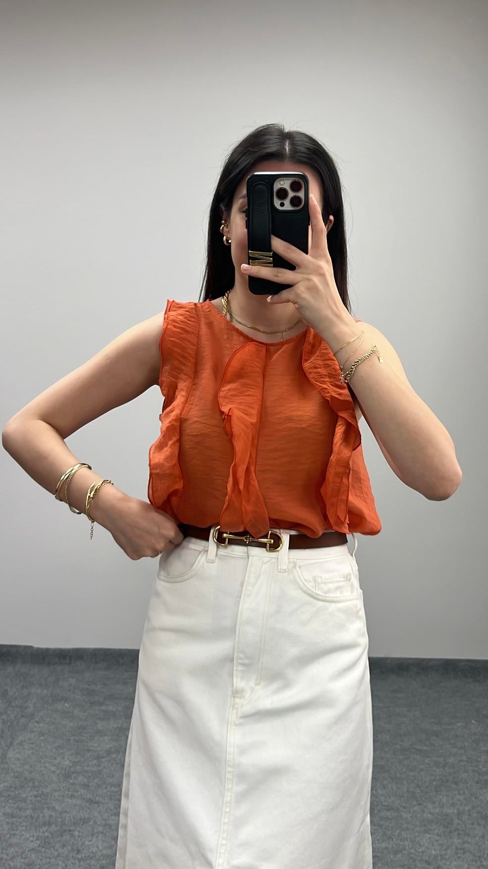 Marka Şifon Fırfırlı Bluz