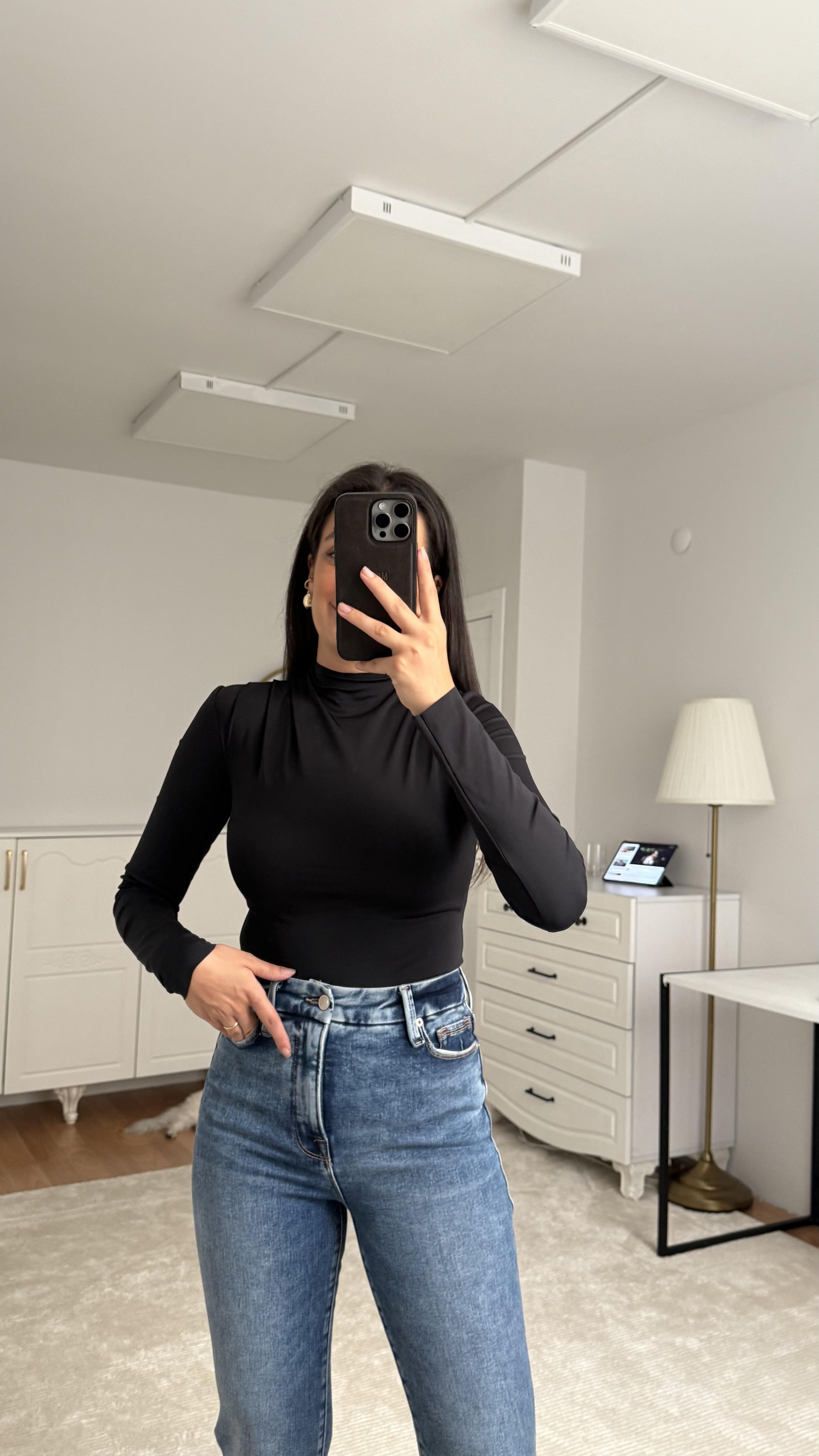 Marka Siyah DiK Yaka Bodysuit