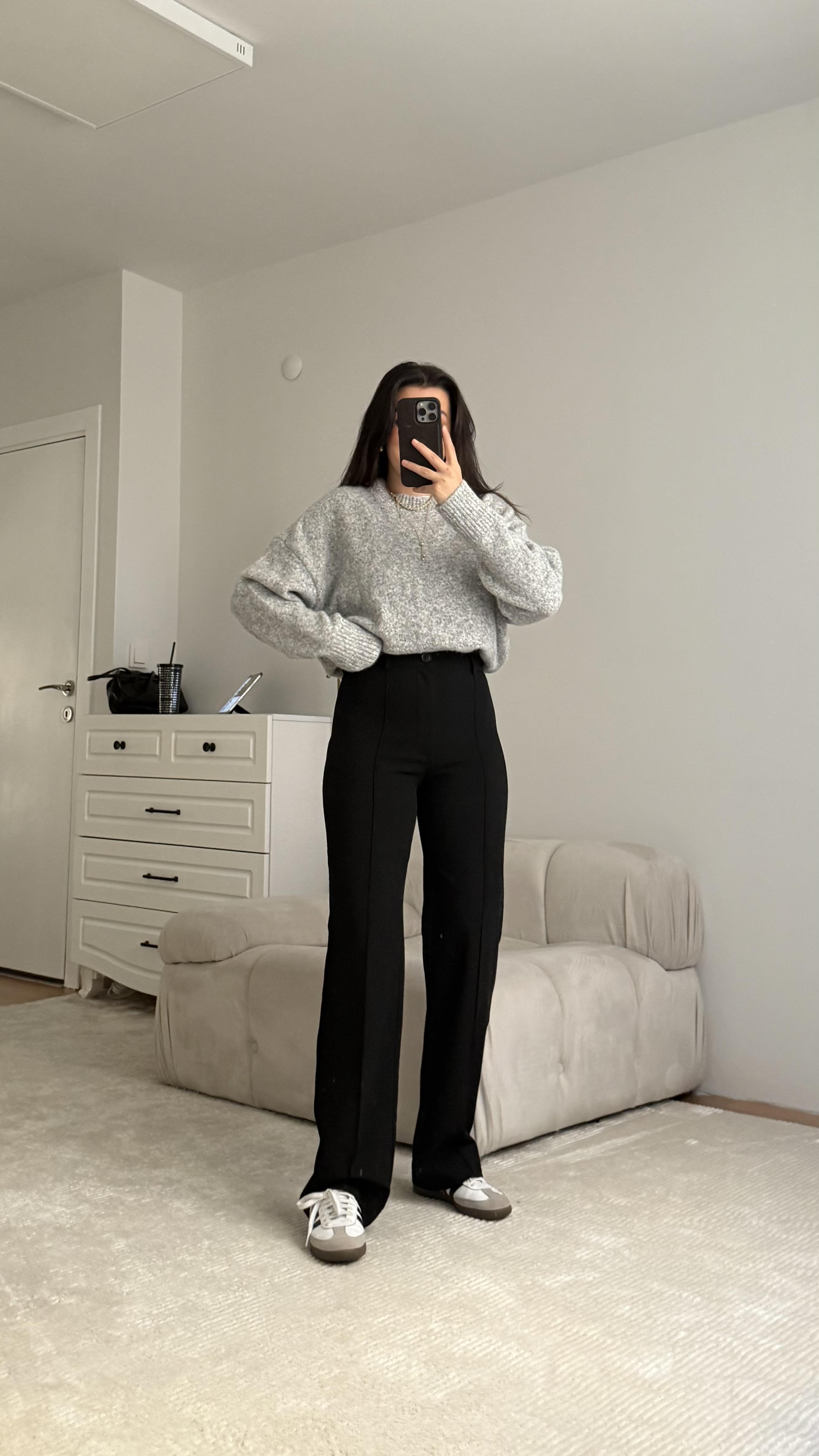 Marka Siyah  Straight Kumaş Pantolon