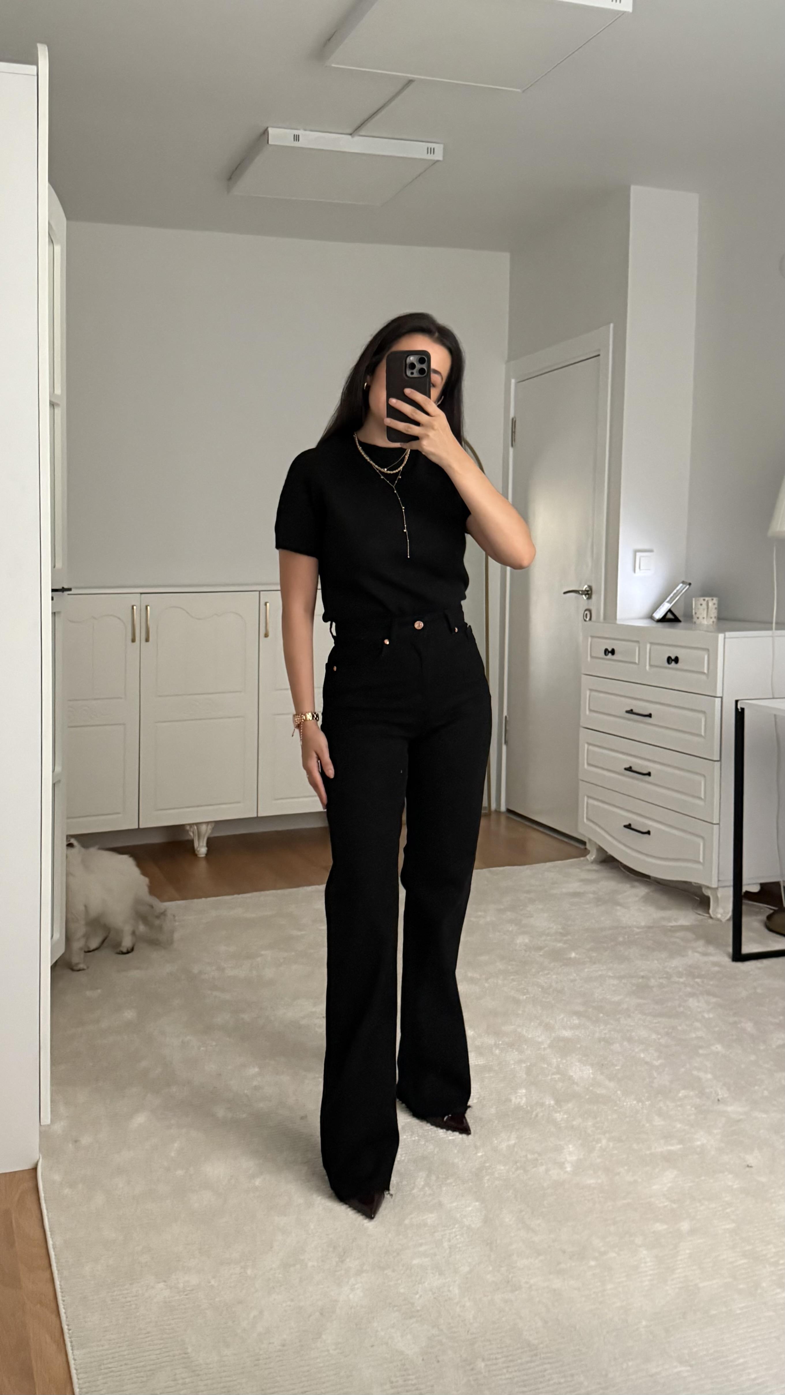 Marka Siyah Wide Leg Jean