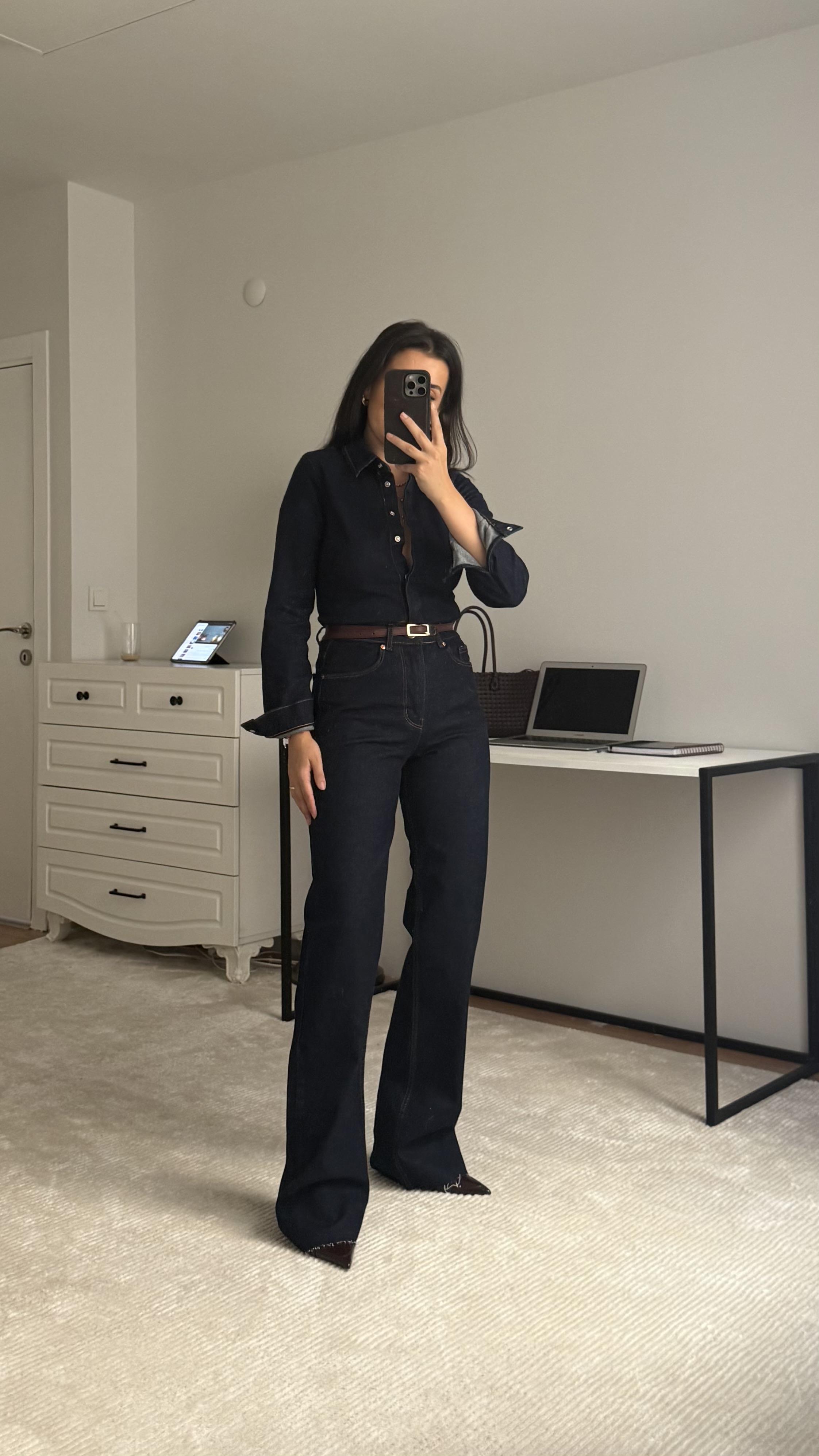 Marka Yoğun Laci Wide Leg Jean