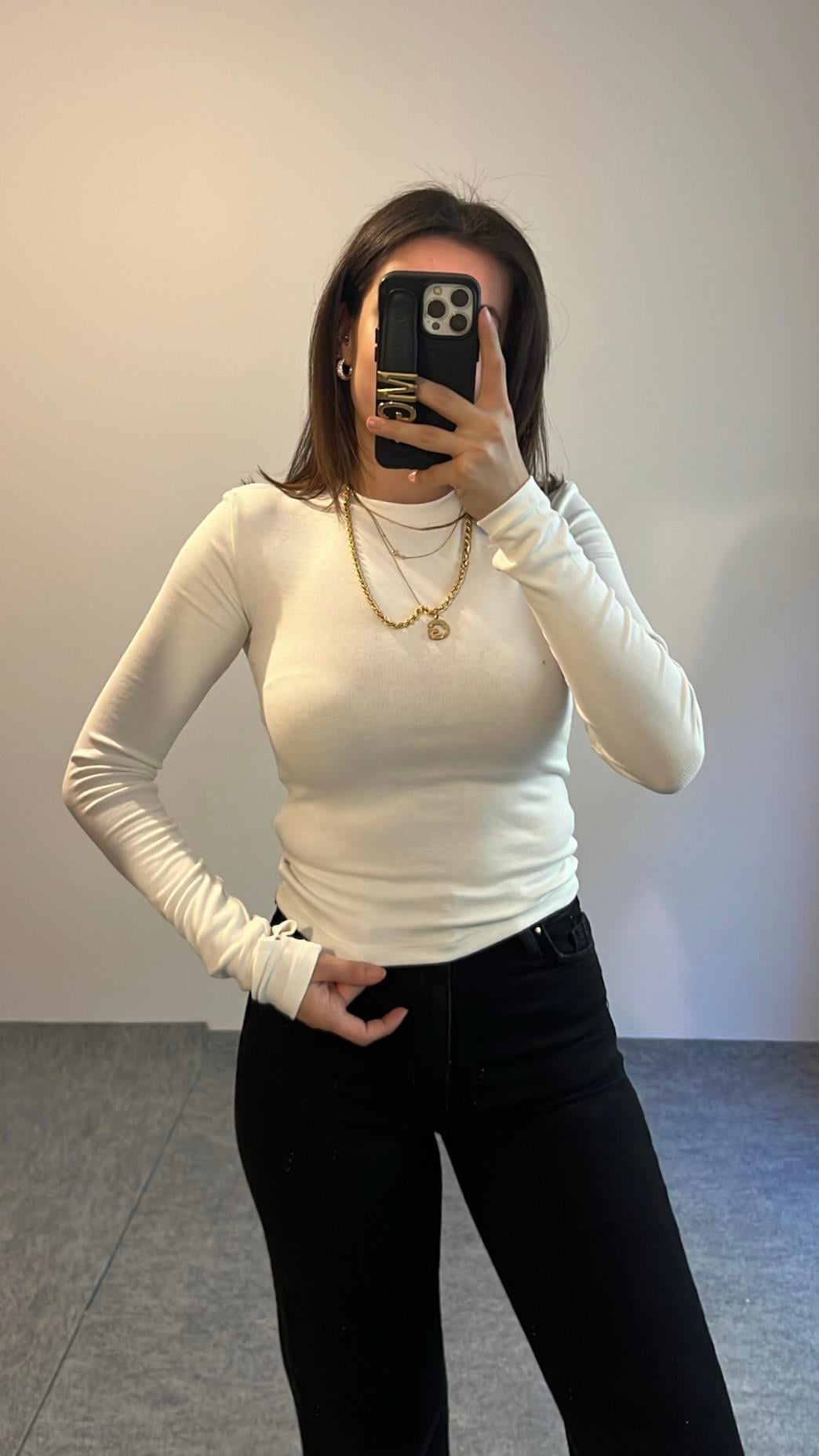 MARKA2 BEYAZ BASIC UZUN KOLLU BADİ